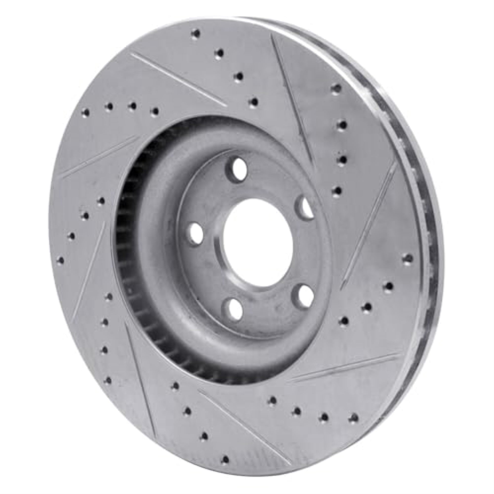 R1 Concepts Brake Rotor Drilled And Slotted Silver Edz-54095L
