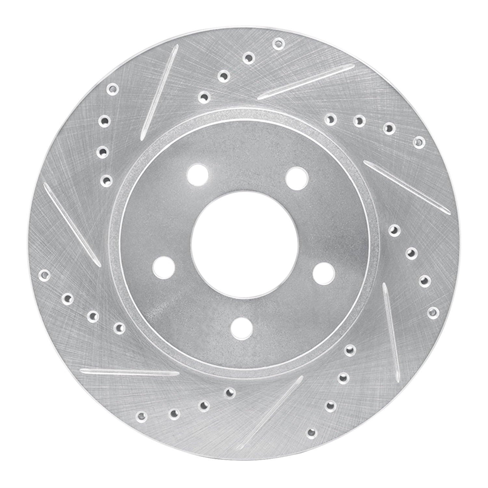 R1 Concepts Brake Rotor Drilled And Slotted Silver Edz-54193L