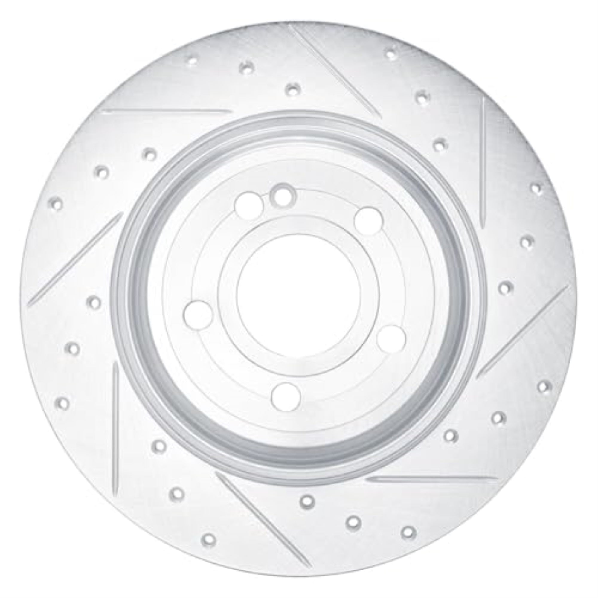 R1 Concepts Brake Rotor Drilled And Slotted Silver Edz-63187R