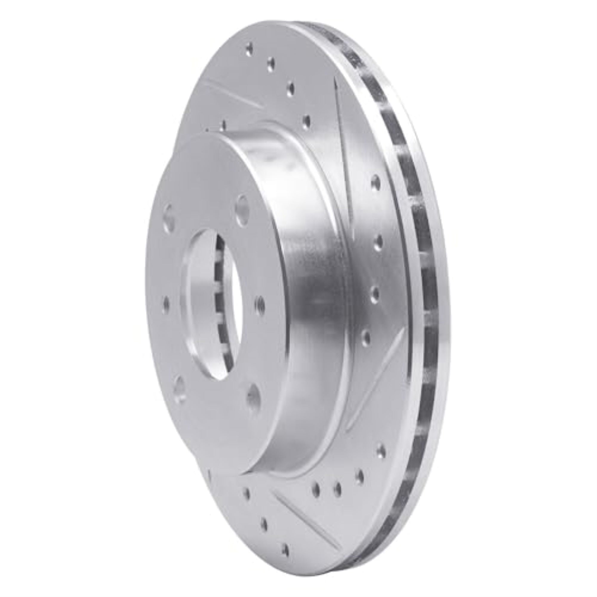 R1 Concepts Brake Rotor Drilled And Slotted Silver Edz-67027R