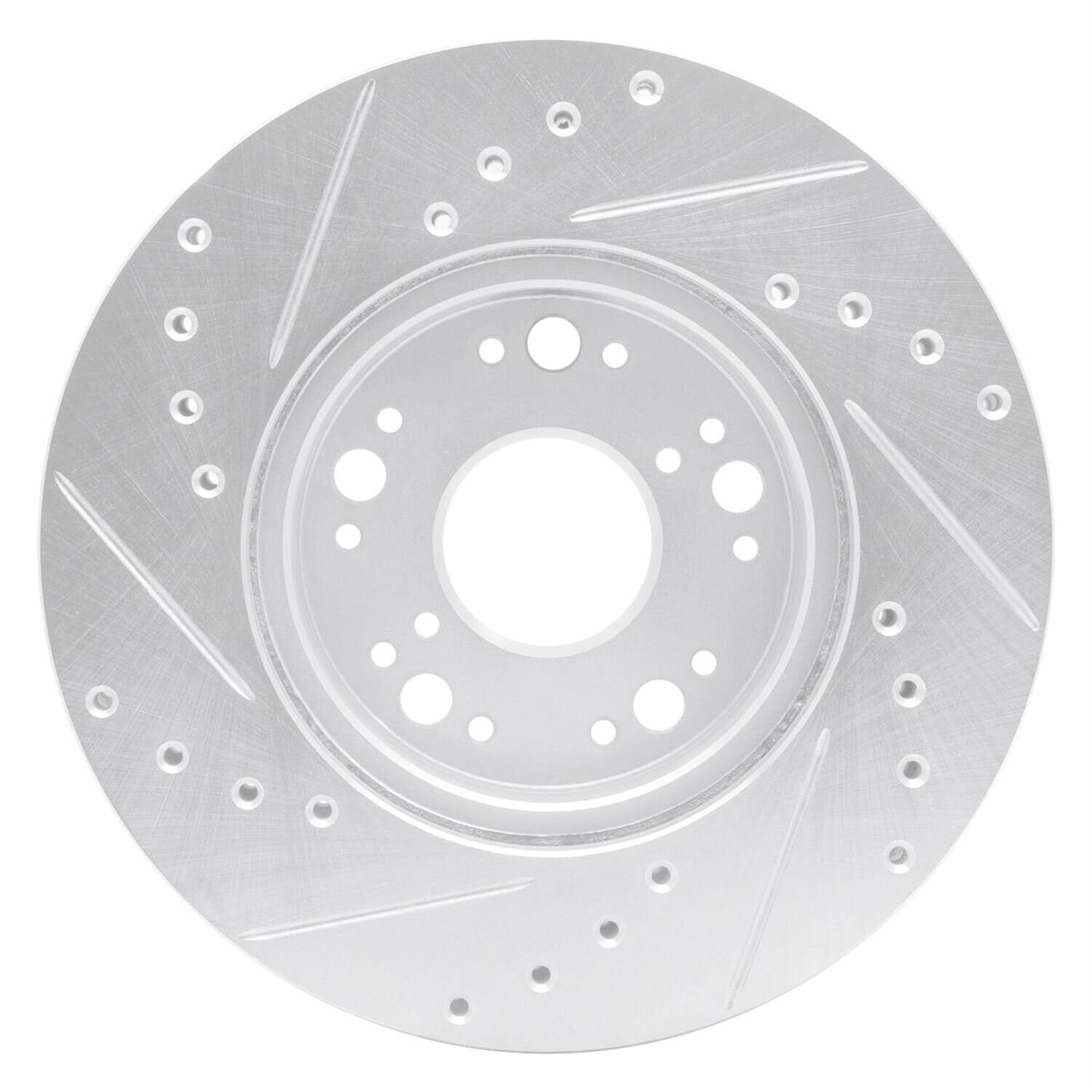 R1 Concepts Brake Rotor Drilled And Slotted Silver Edz-75002R