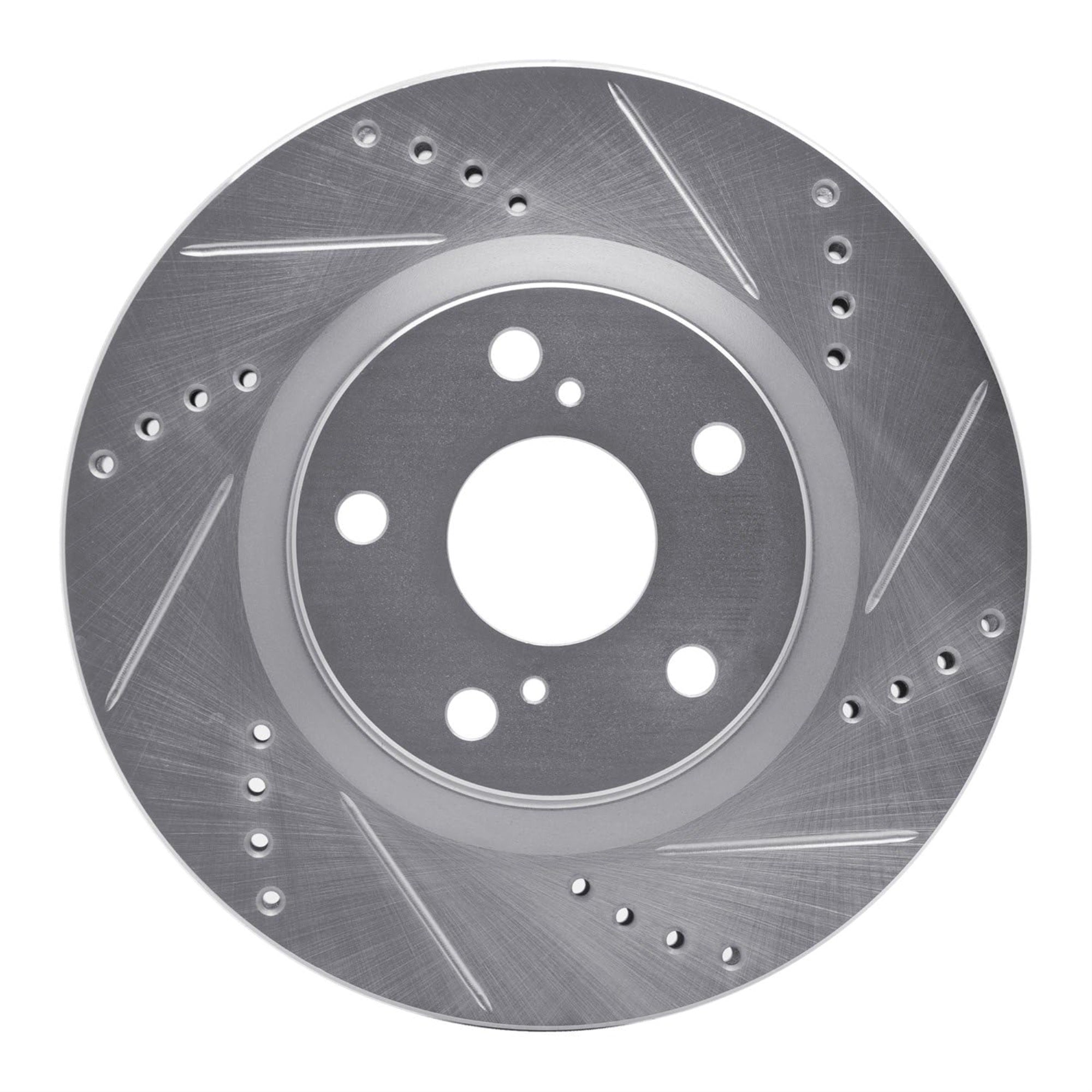 R1 Concepts Brake Rotor Drilled and Slotted Silver