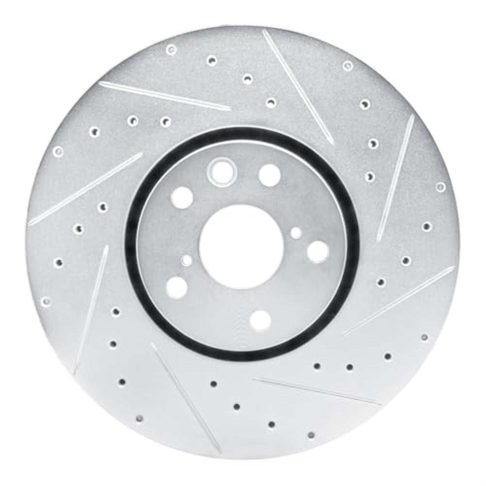 R1 Concepts Brake Rotor Drilled And Slotted Silver Edz-75053D
