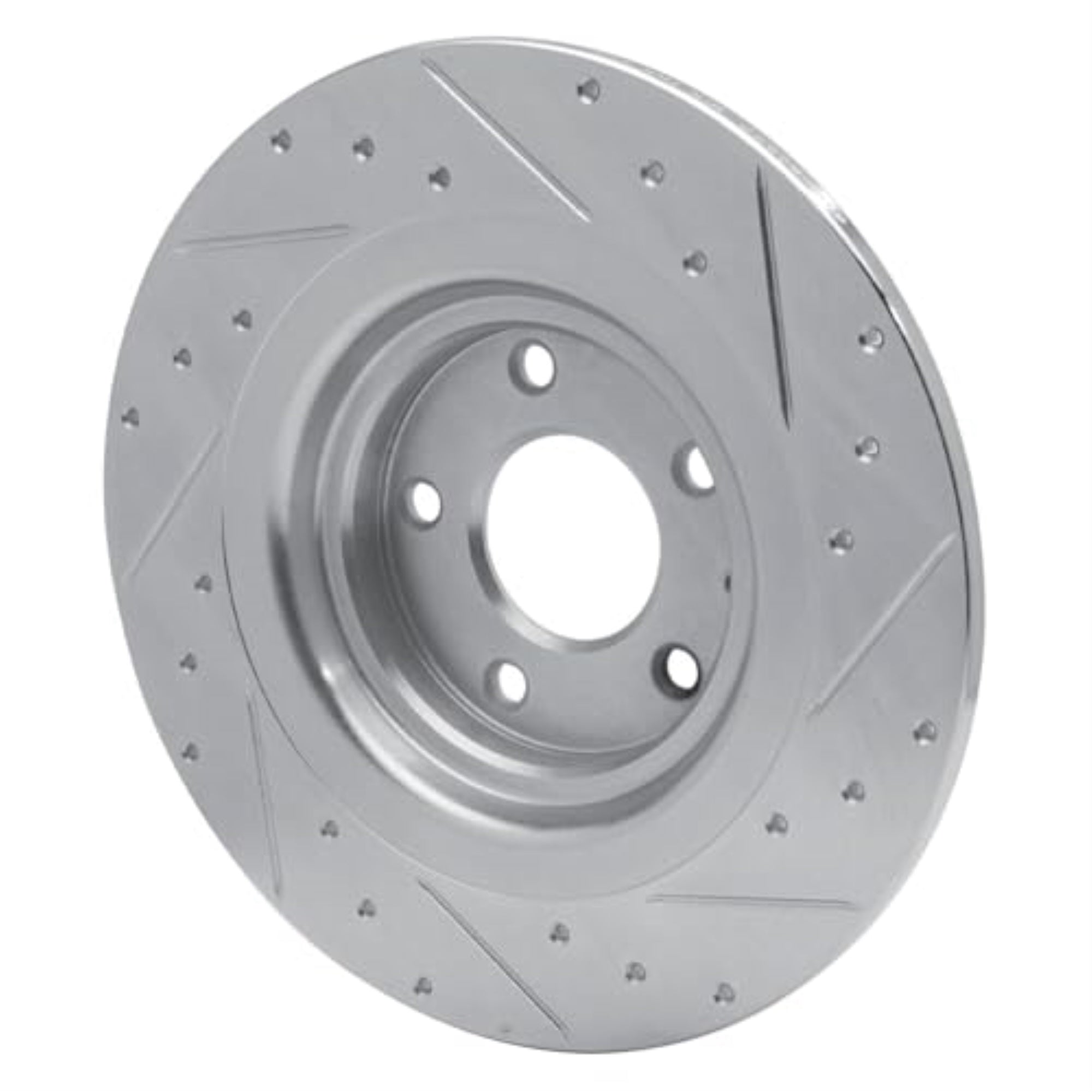 R1 Concepts Brake Rotor Drilled And Slotted Silver Edz-80077L