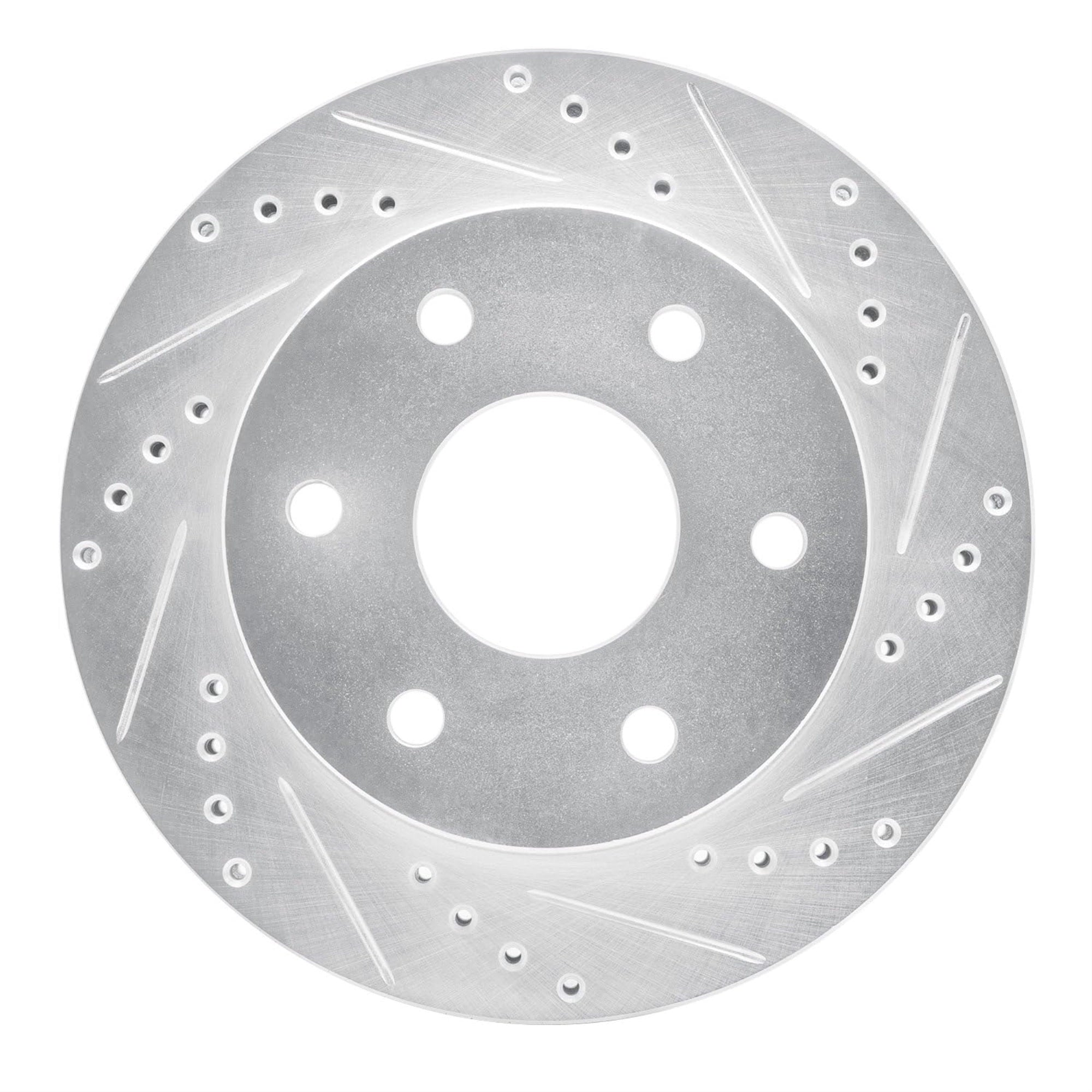 R1 Concepts Brake Rotor Drilled And Slotted Silver Edz-92107R