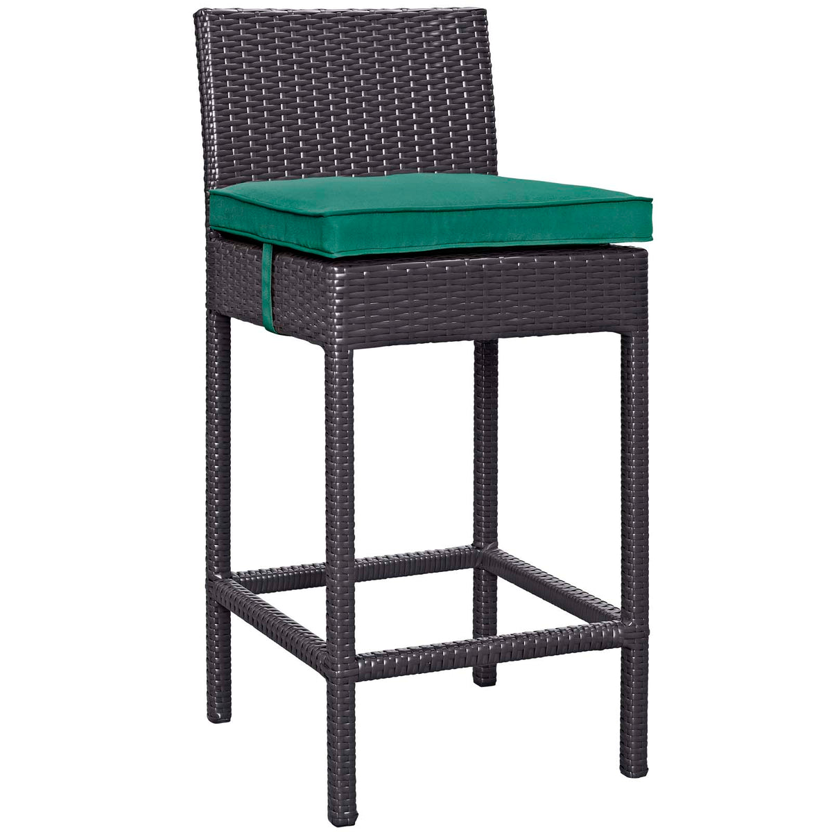 Convene Outdoor Patio Fabric Bar Stool - Espresso Green