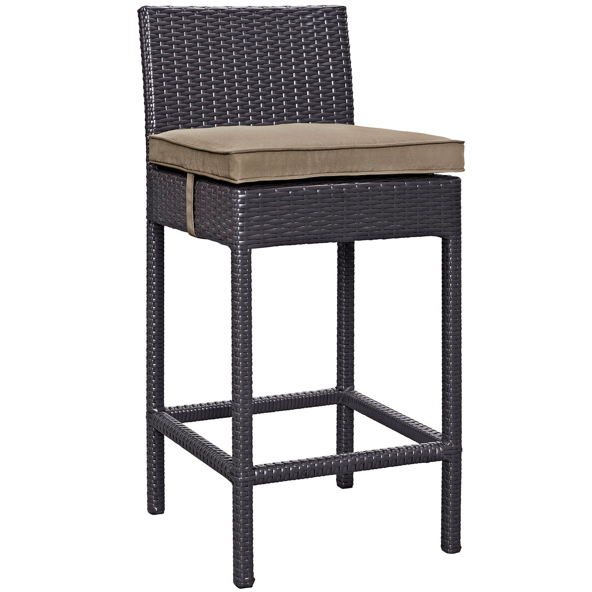 Convene Outdoor Patio Fabric Bar Stool - Espresso Mocha