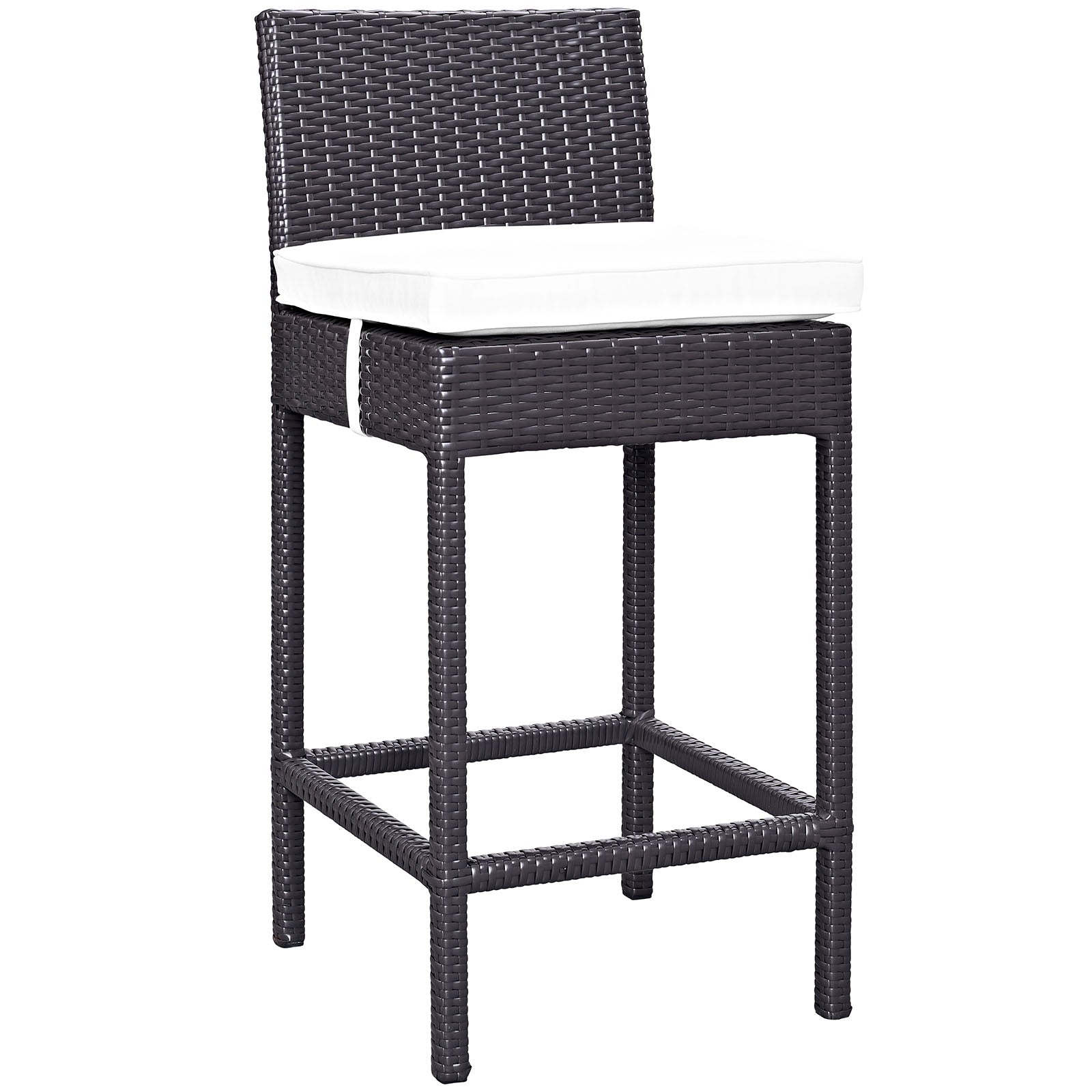Convene Outdoor Patio Fabric Bar Stool - Espresso White