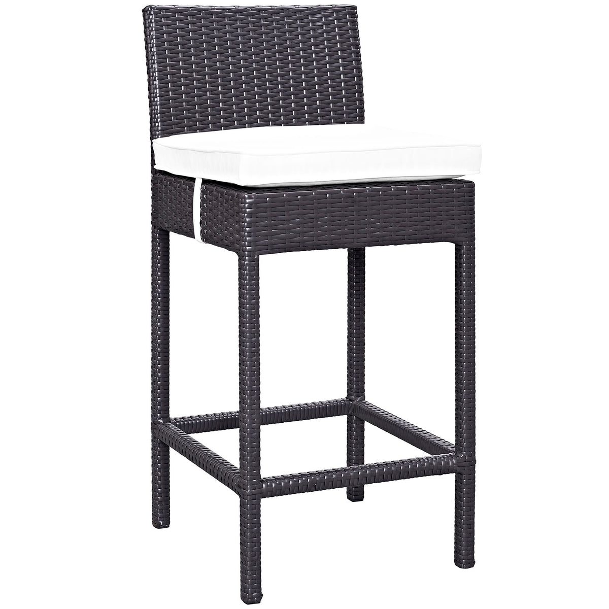 Convene Outdoor Patio Fabric Bar Stool - Espresso White