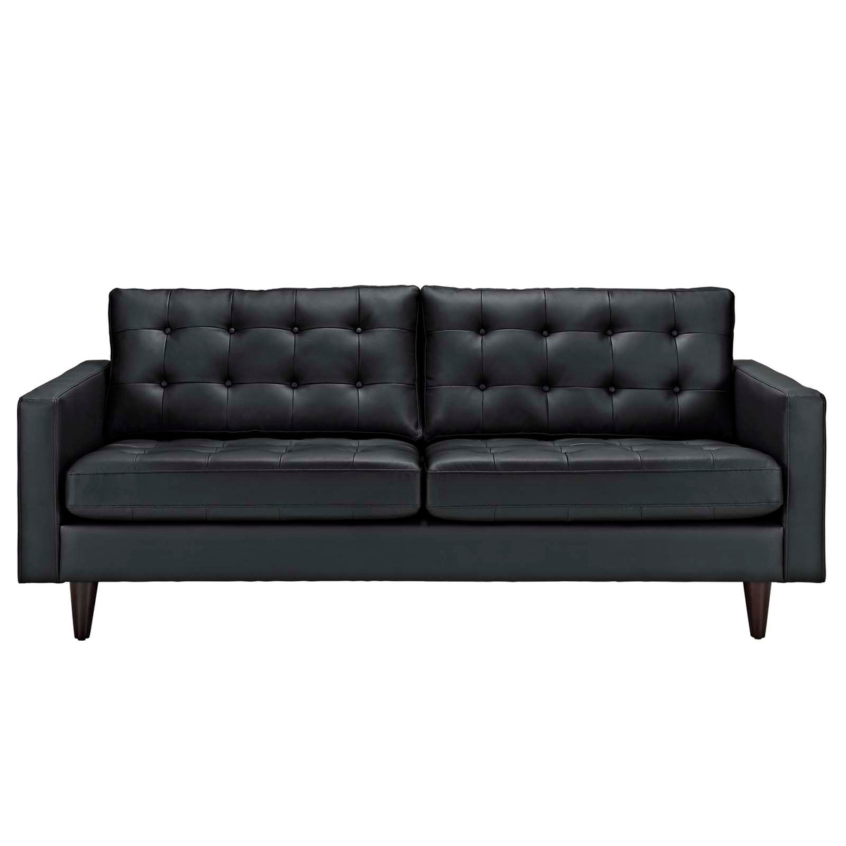 Empress Bonded Leather Sofa - Black