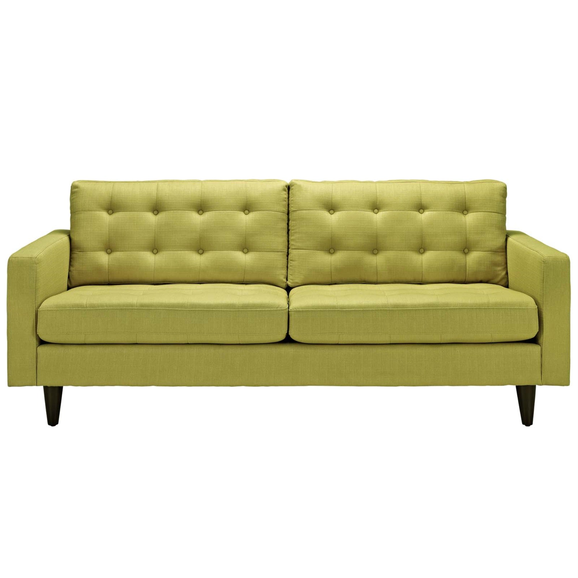 Empress Tufted Button Upholstered Sofa - Luxurious, Regal Design, Solid Wood Legs, Bonded Leather Upholstery.