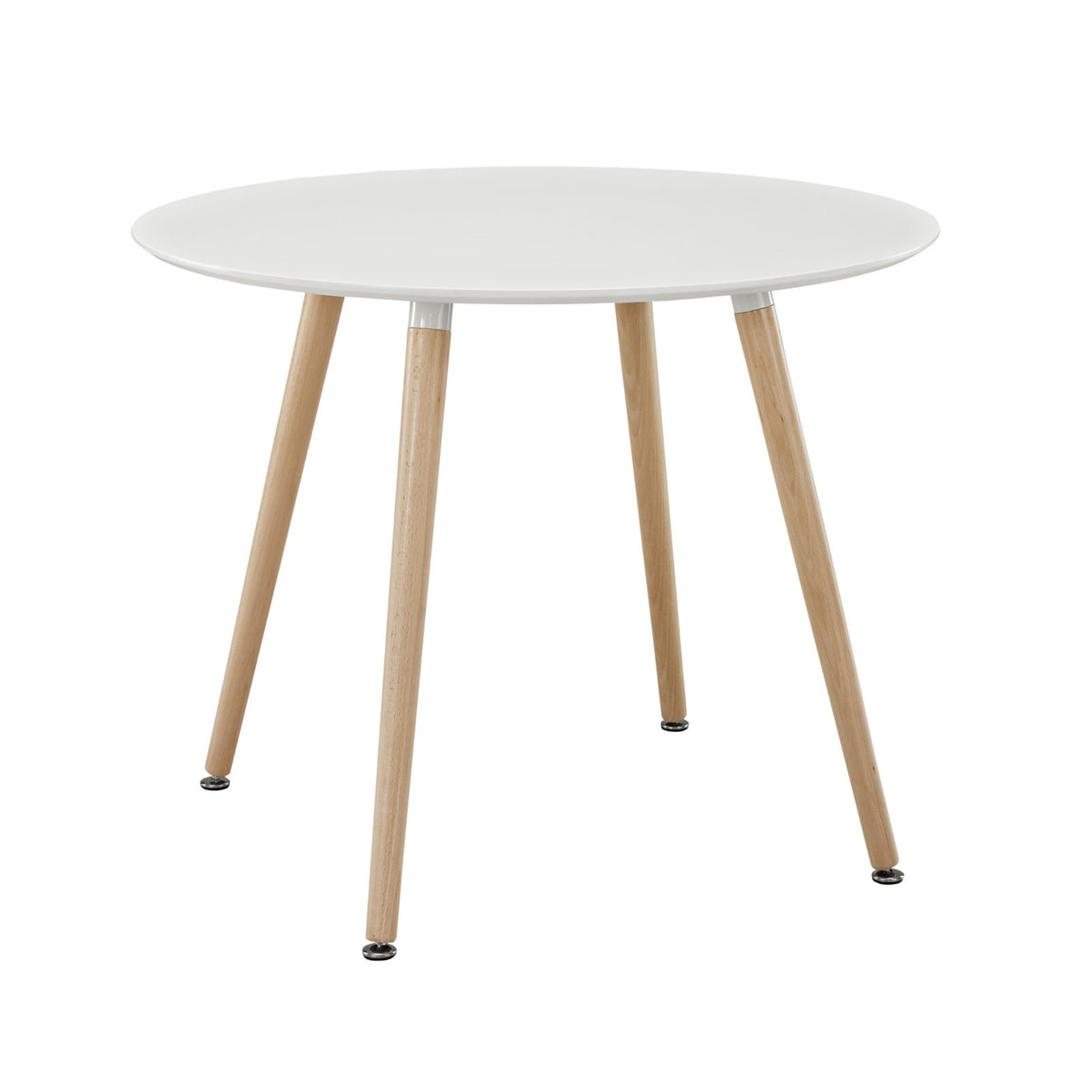 Track Circular Dining Table - Minimalist Design, Solid Beechwood Legs, Sleek Veneer Top - Perfect For Modern Dining Spaces - Set Includes One Table