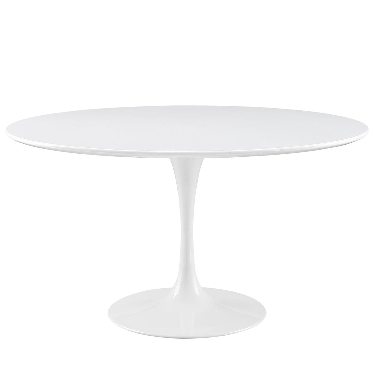 Lippa 54 Round Wood Top Dining Table - White