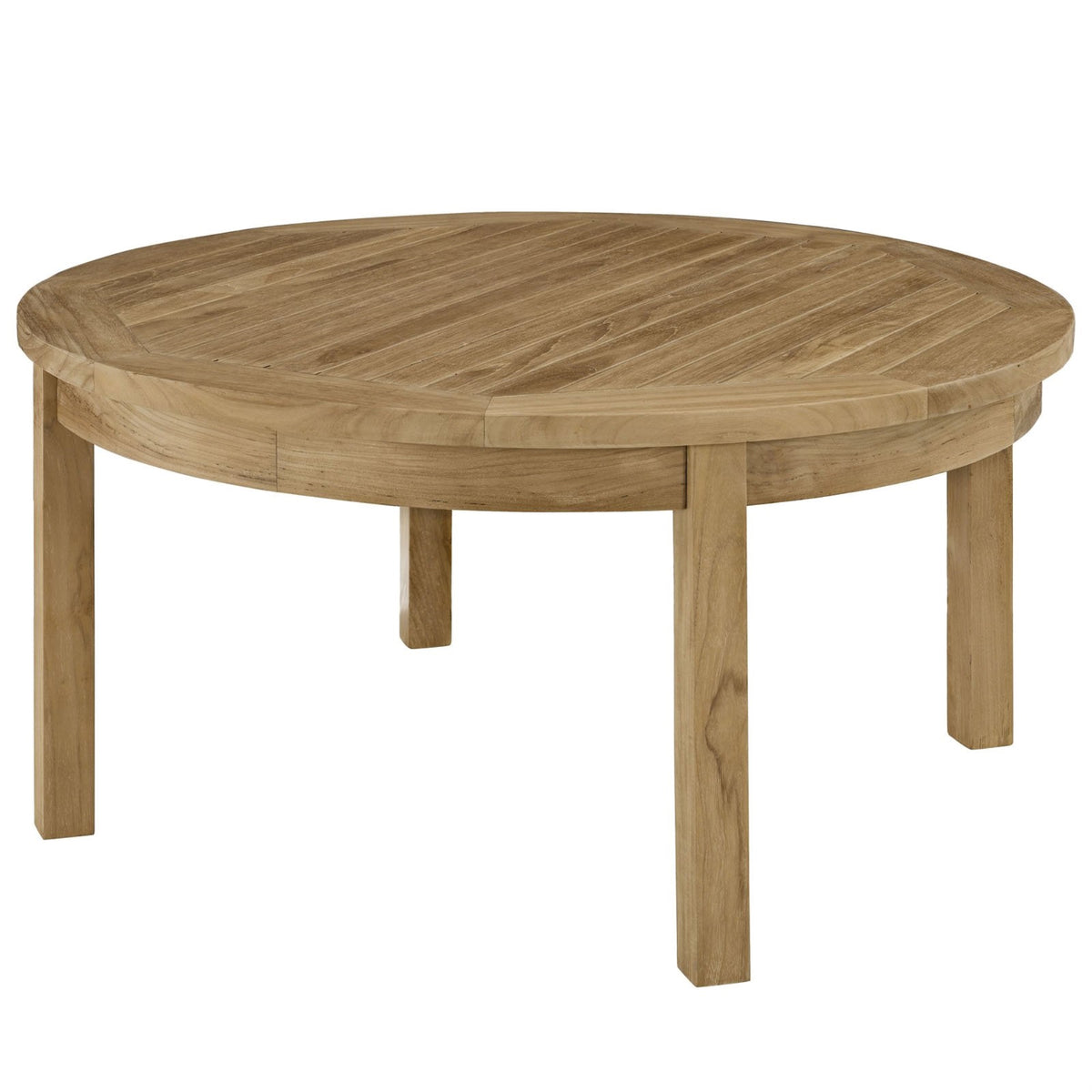 Yardlio Marina Teak Wood Outdoor Patio Round Coffee Table - Ultimate Luxury