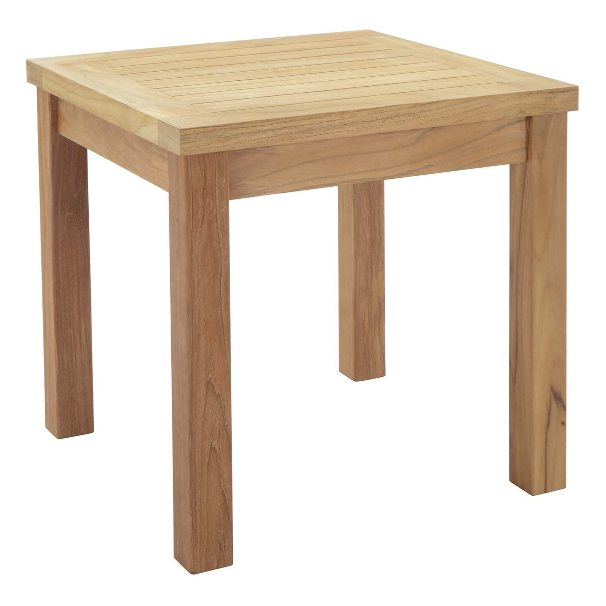 Marina Teak Wood Outdoor Patio Side Table - Luxury Design, Weather Resistant, Durable Construction - Perfect For Outdoor Seating Area.