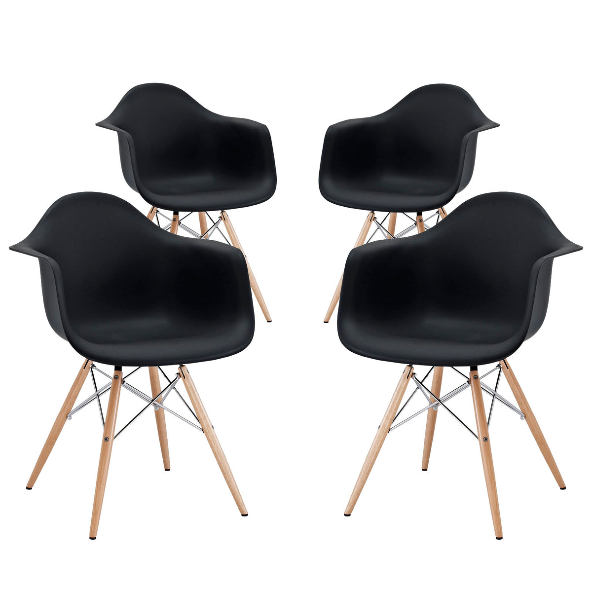 Pyramid Dining Armchair Set Of 4 - Black