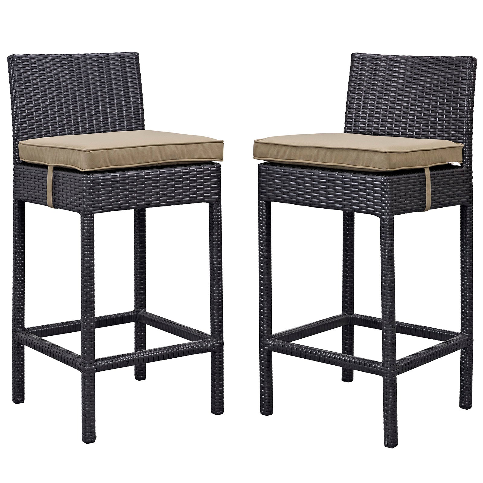 Lift Bar Stool Outdoor Patio Set Of 2 - Espresso Brwon