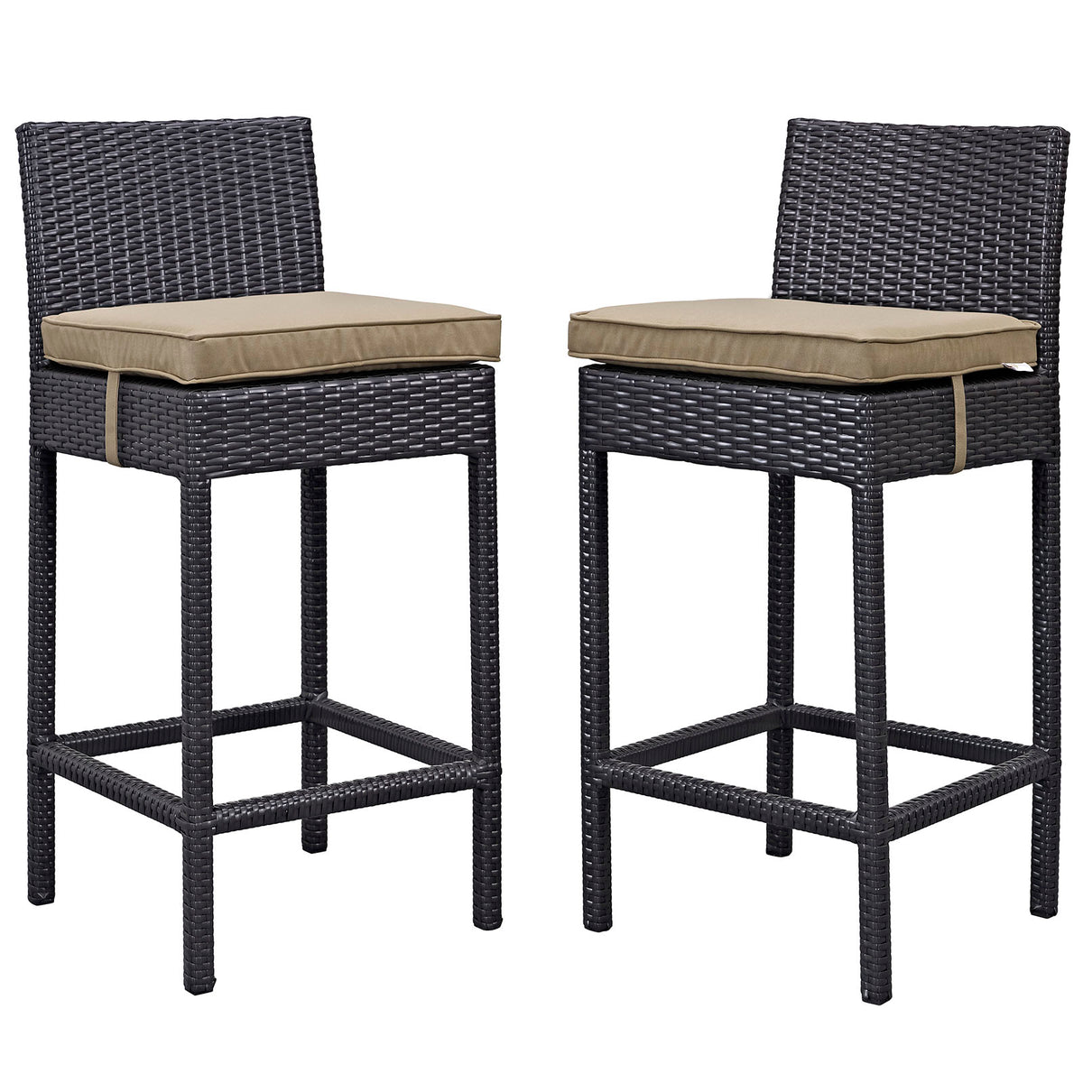 Lift Bar Stool Outdoor Patio Set Of 2 - Espresso Brwon