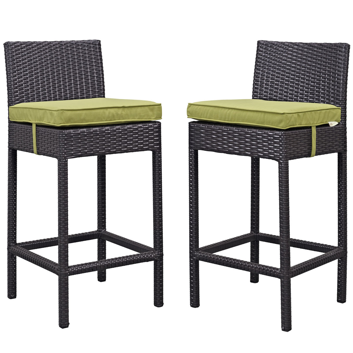 Lift Outdoor Patio Bar Stool Set - Comfortable Wicker Rattan Cushioned Stools For Patio, Porch, Deck - Uv Resistant, All-Weather - Set Of 2