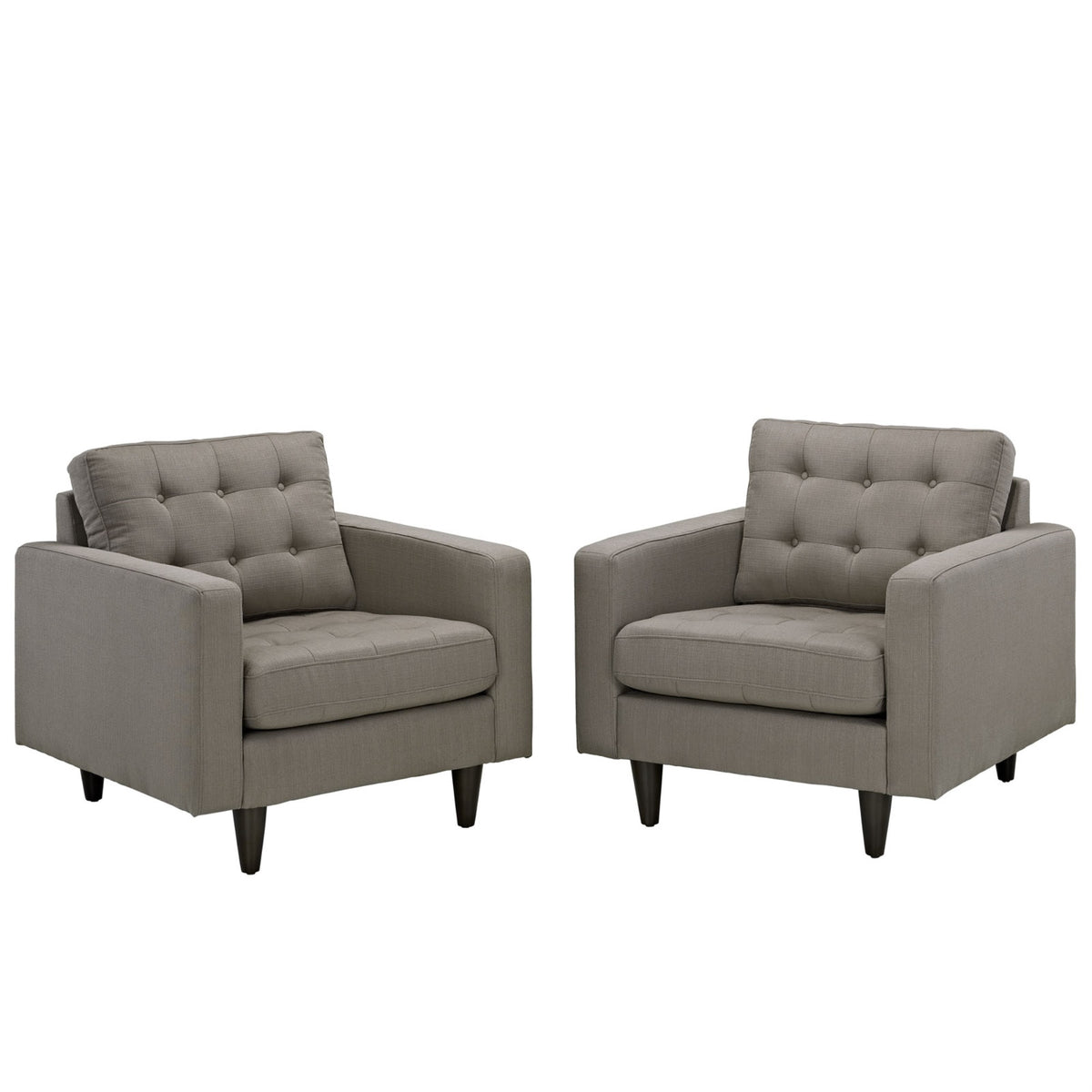 Empress Upholstered Armchair Set - Exquisite Design, Tufted Buttons, Luxurious Cushions, Elegant Armrests - 2 Chairs Included