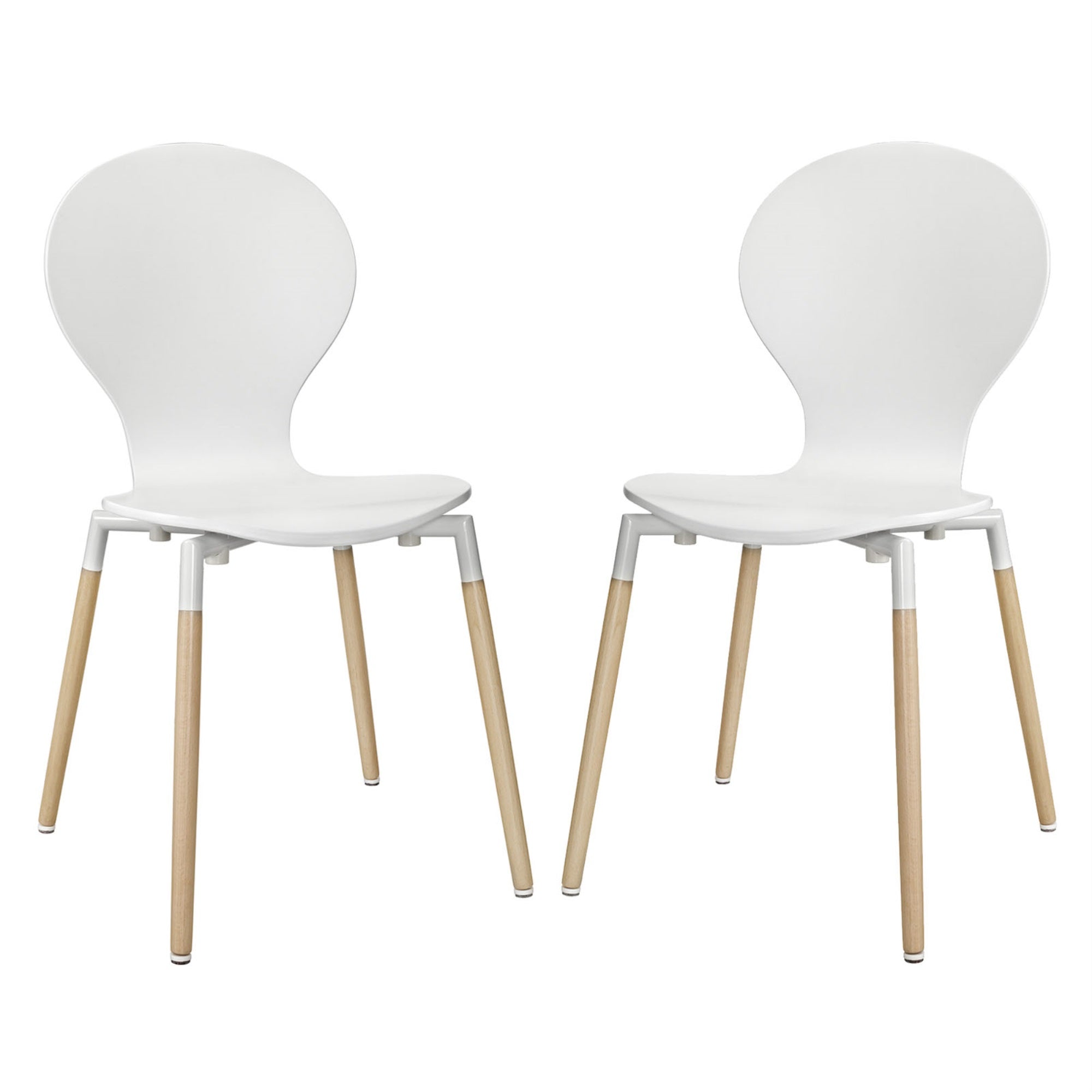 Circular Journey Of Life Path Dining Chair Set Of 2 - White: Fiberboard Frame, Sturdy Beech Wood Legs, Stimulating Discussions & Innovative Concepts