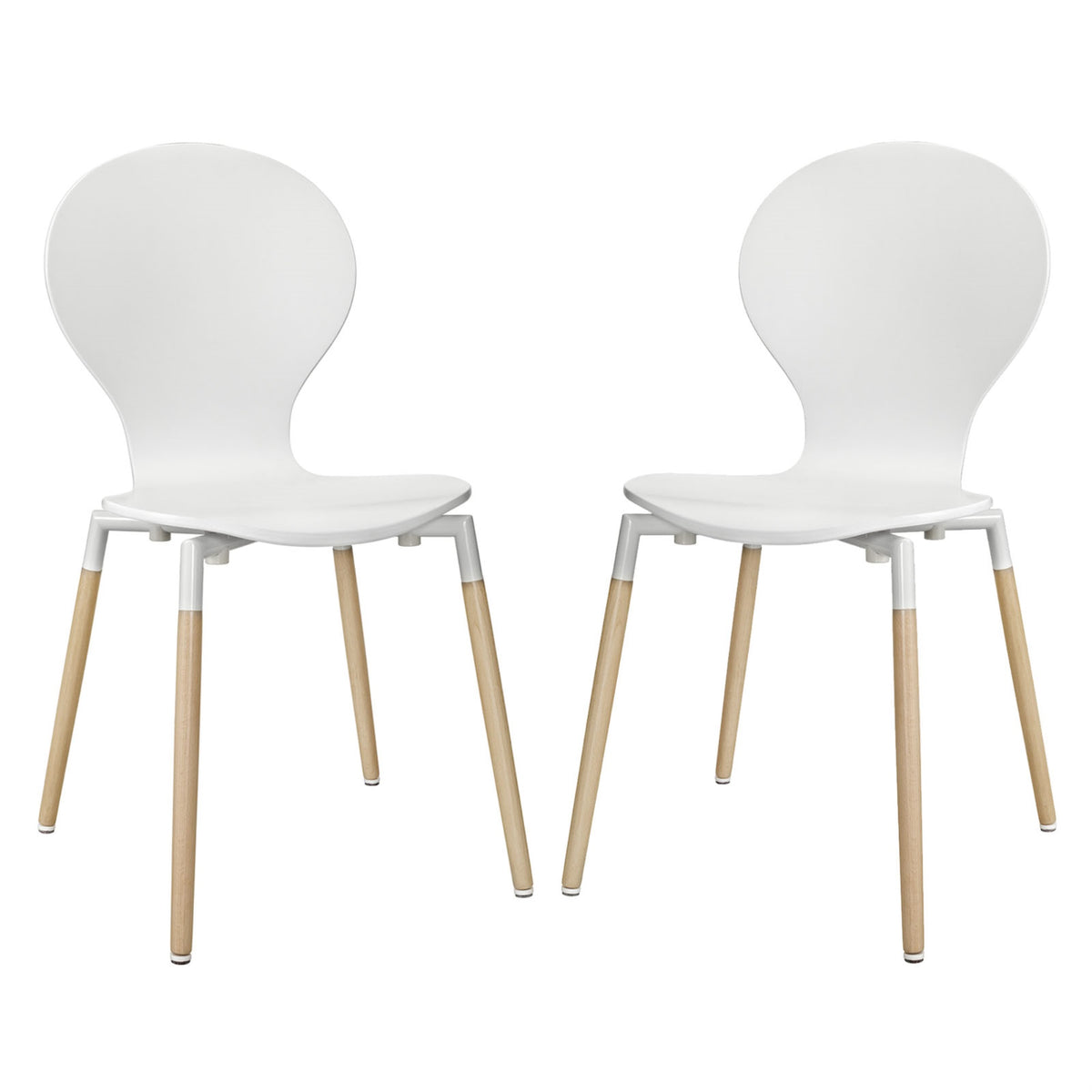 Circular Journey Of Life Path Dining Chair Set Of 2 - White: Fiberboard Frame, Sturdy Beech Wood Legs, Stimulating Discussions & Innovative Concepts
