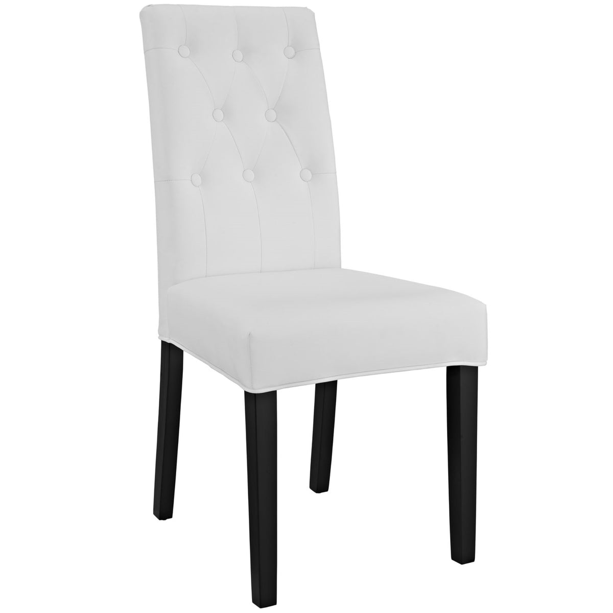Confer Dining Chair - Luxurious Faux Leather Upholstery, Tufted Buttons, Sturdy Hardwood Legs - Enhance Your Dining Room Ambiance