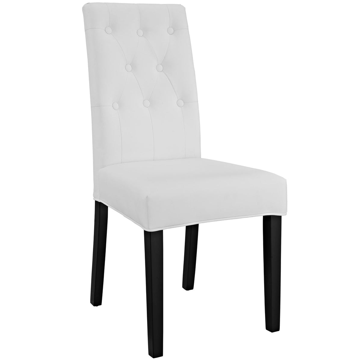 Confer Dining Vinyl Side Chair - White