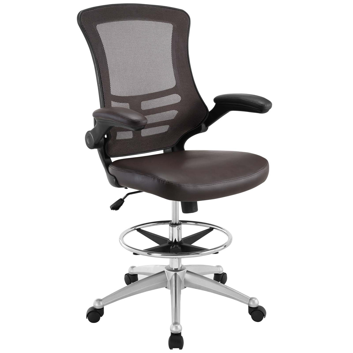 Attainment Vinyl Drafting Chair - Brown