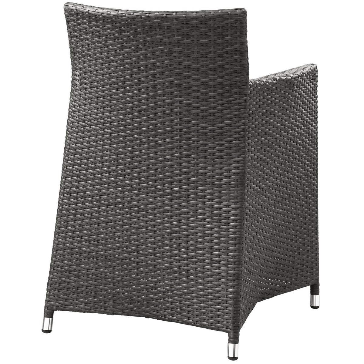 Casafoyer Junction Wicker Rattan Outdoor Patio Dining Armchair With Cushion In Brown White