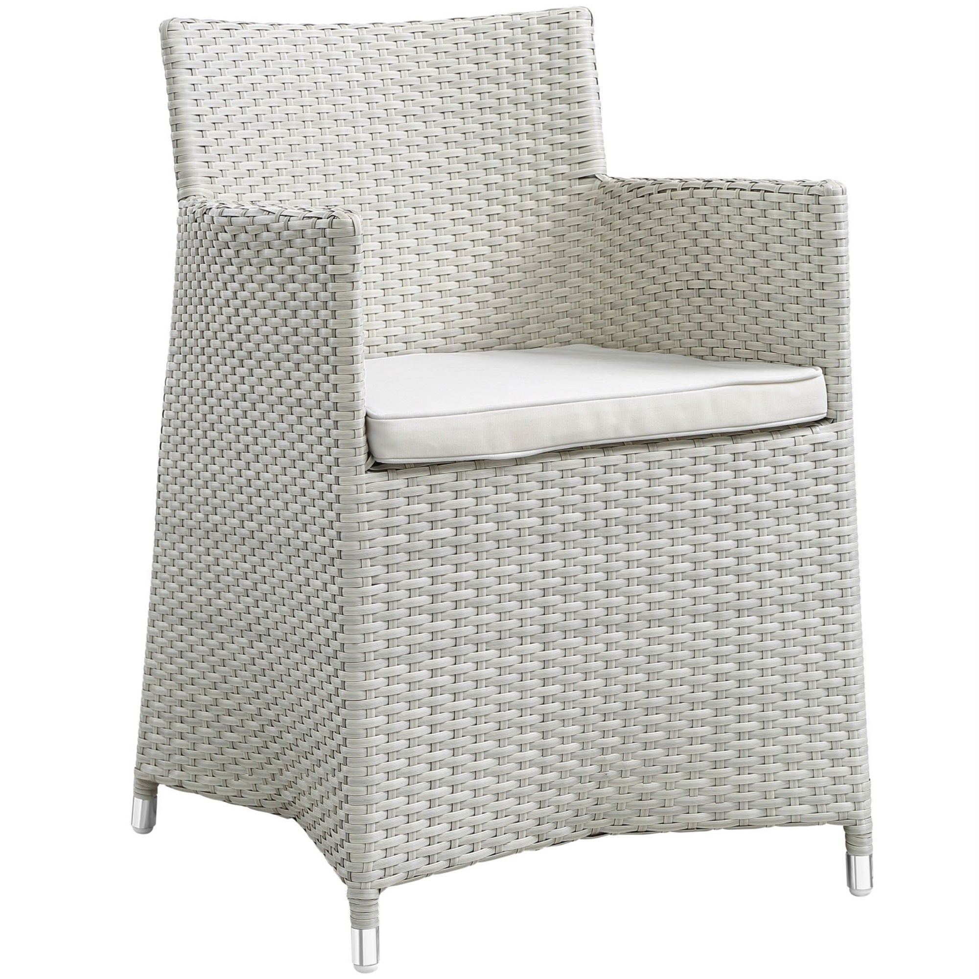 Junction Outdoor Patio Dining Arm Chair - Stylish & Comfortable | Synthetic Rattan | Weather-Resistant Cushion | Fully Assembled | Perfect For Outdoor Lounges