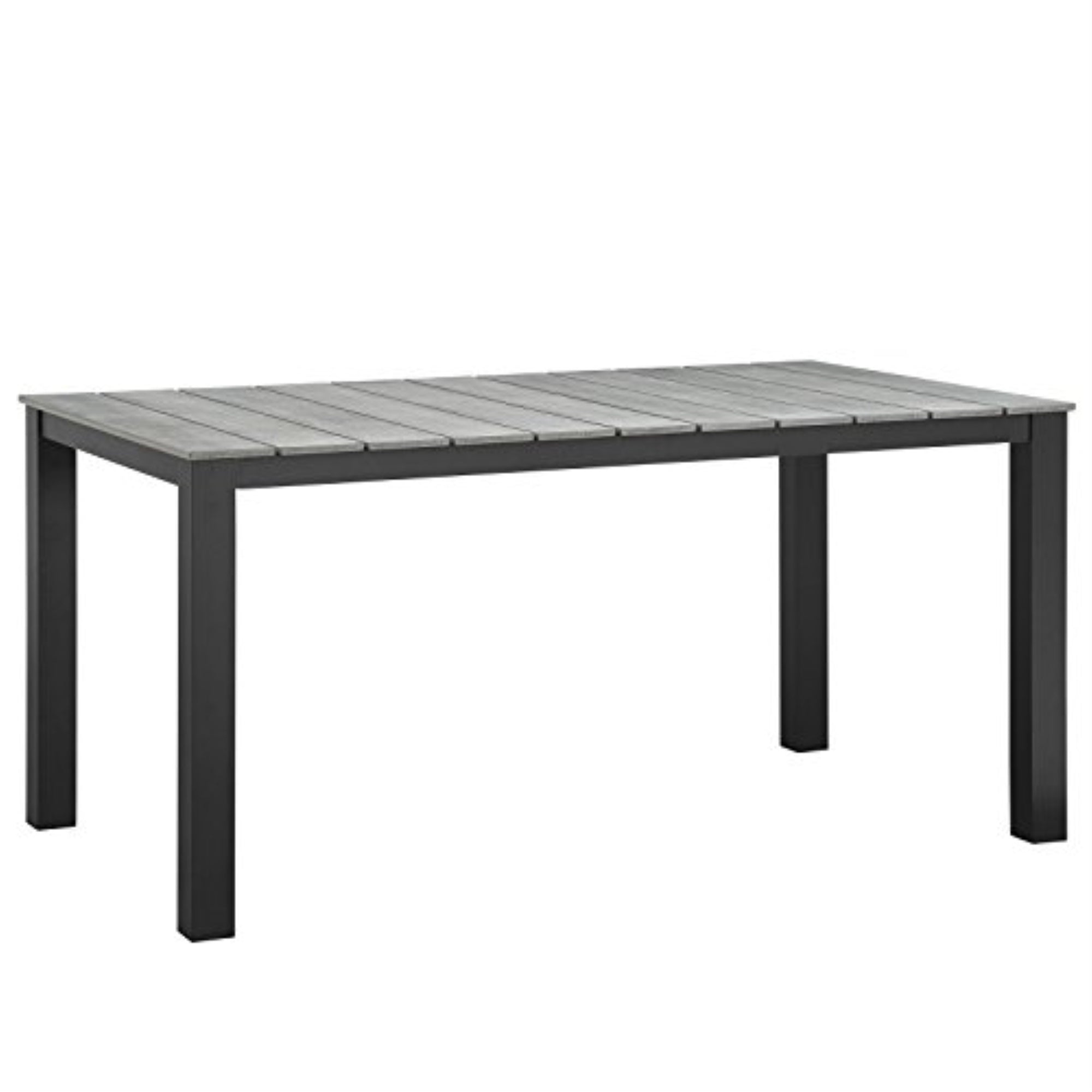 Casafoyer Maine Aluminum Outdoor Patio 63' Dining Table In Brown Gray