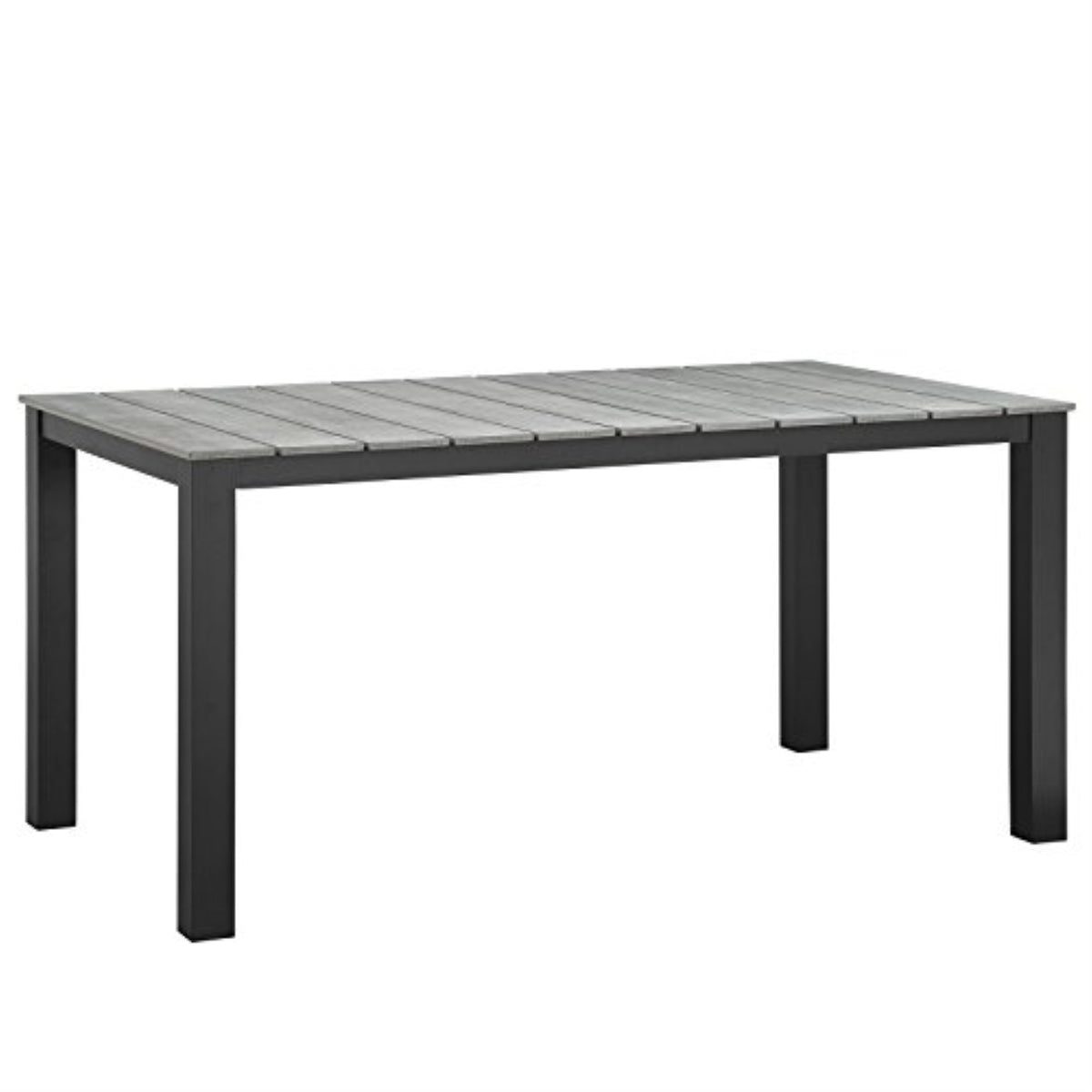 Casafoyer Maine Aluminum Outdoor Patio 63' Dining Table In Brown Gray
