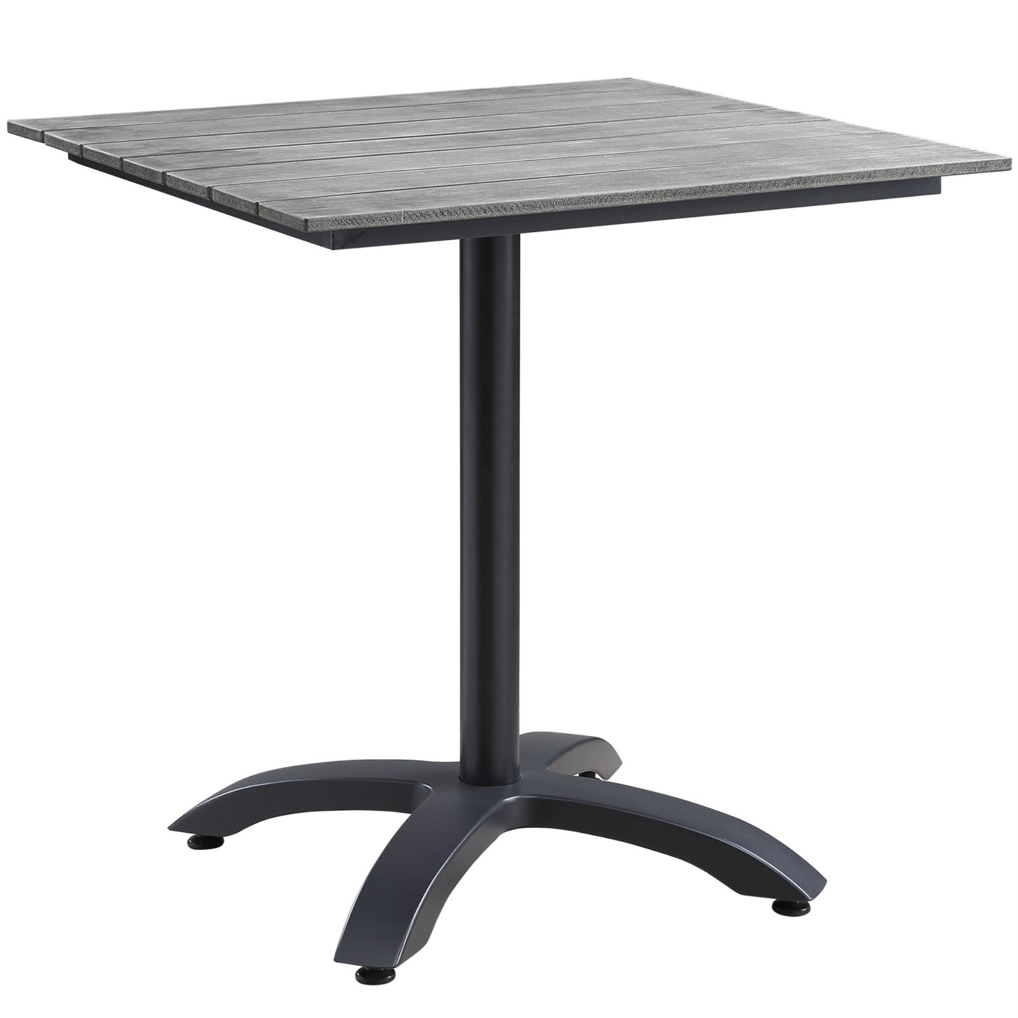 Maine Outdoor Patio Dining Table - Synthetic Wood Grain Plank Boards, Aluminum Frame - Sleek & Modern Design - Perfect For Contemporary Outdoor Dining - Includes 1 Table