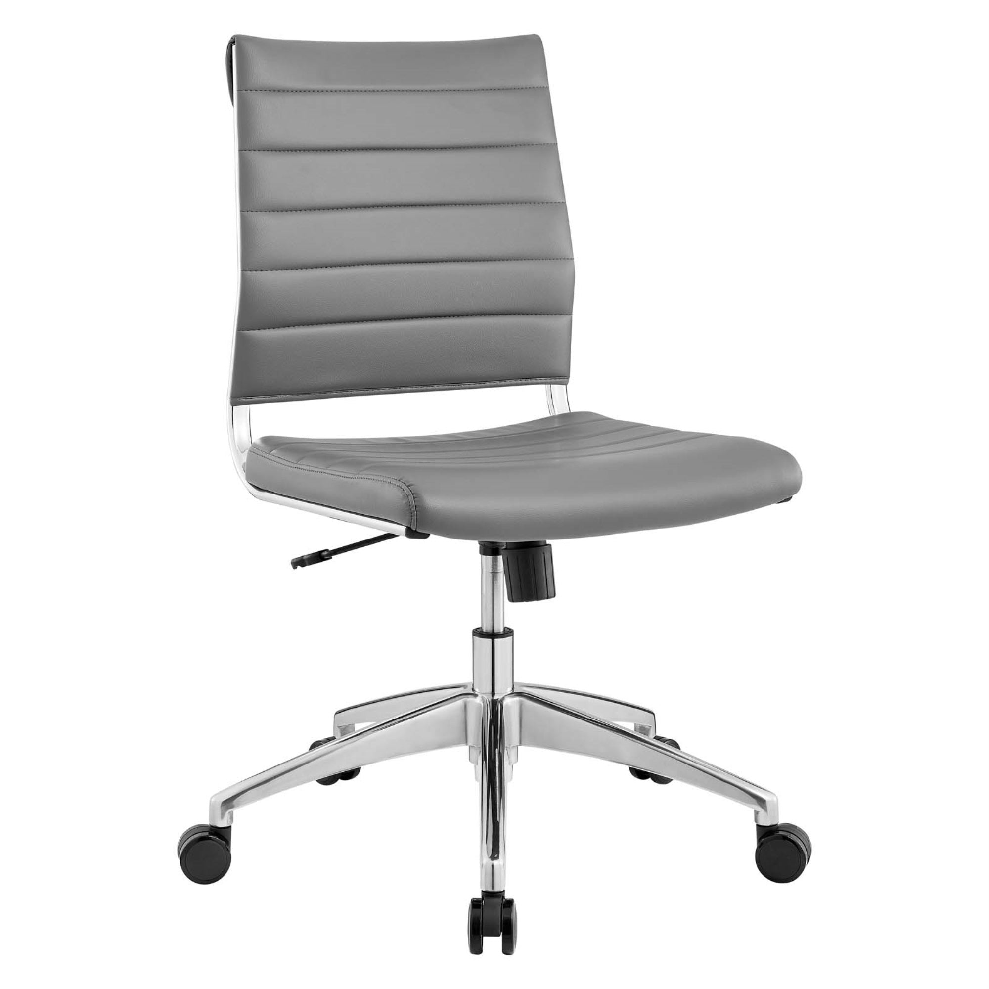 Jive Mid Back Office Chair - Stylish & Functional | Comfortable Seating | Armless Design | Ribbed Vinyl Back | Padded Seat Cushion | Chrome-Plated Aluminum Base | Easy Mobility | Tension Knob & Tilt Lock | Perfect For Modern Office