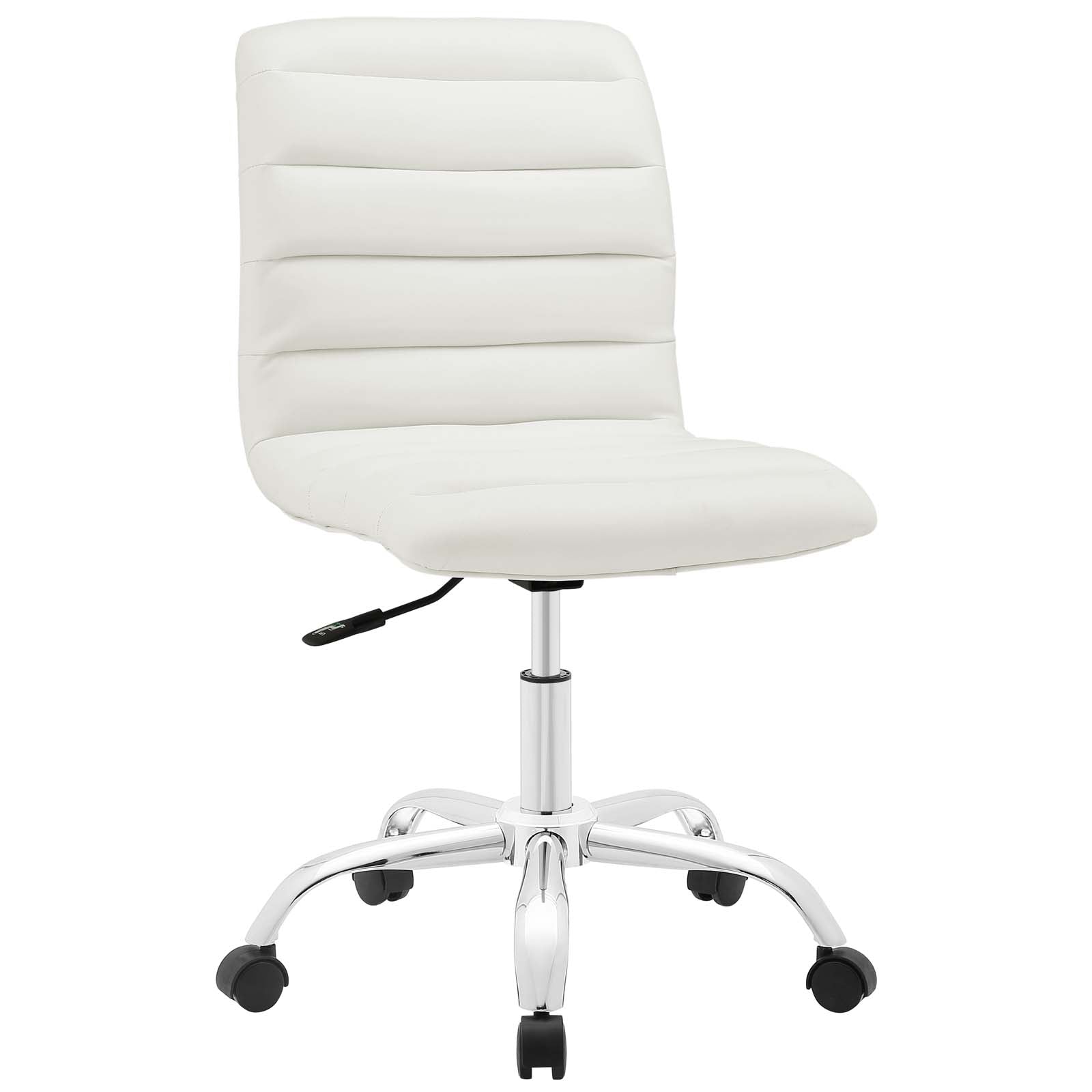 Casafoyer Ripple Armless Office Chair | Chrome Frame | Adjustable Height | 360 Swivel
