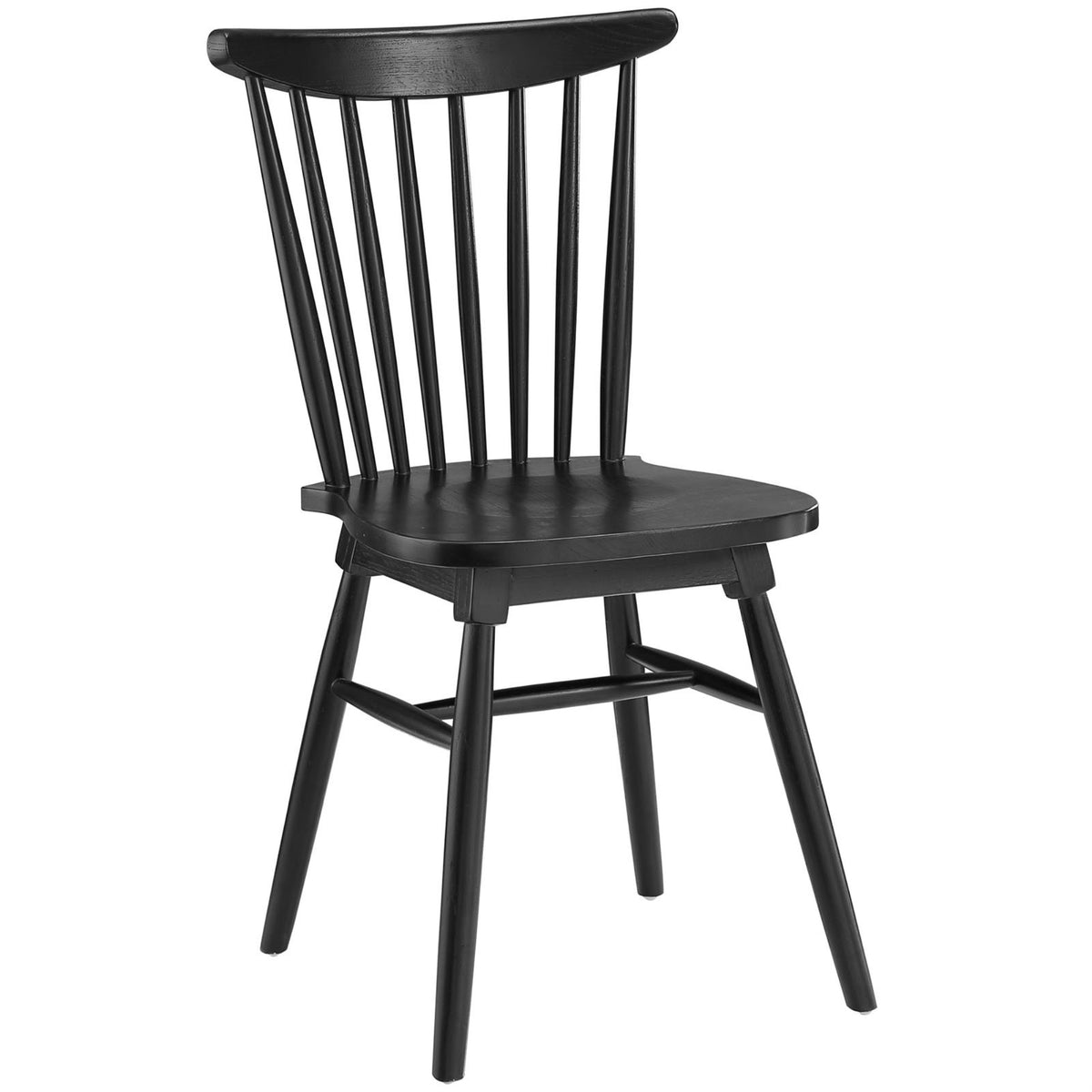 Casafoyer Amble Windsor Spindle Back Elm Wood Kitchen And Dining Room Chair In Black