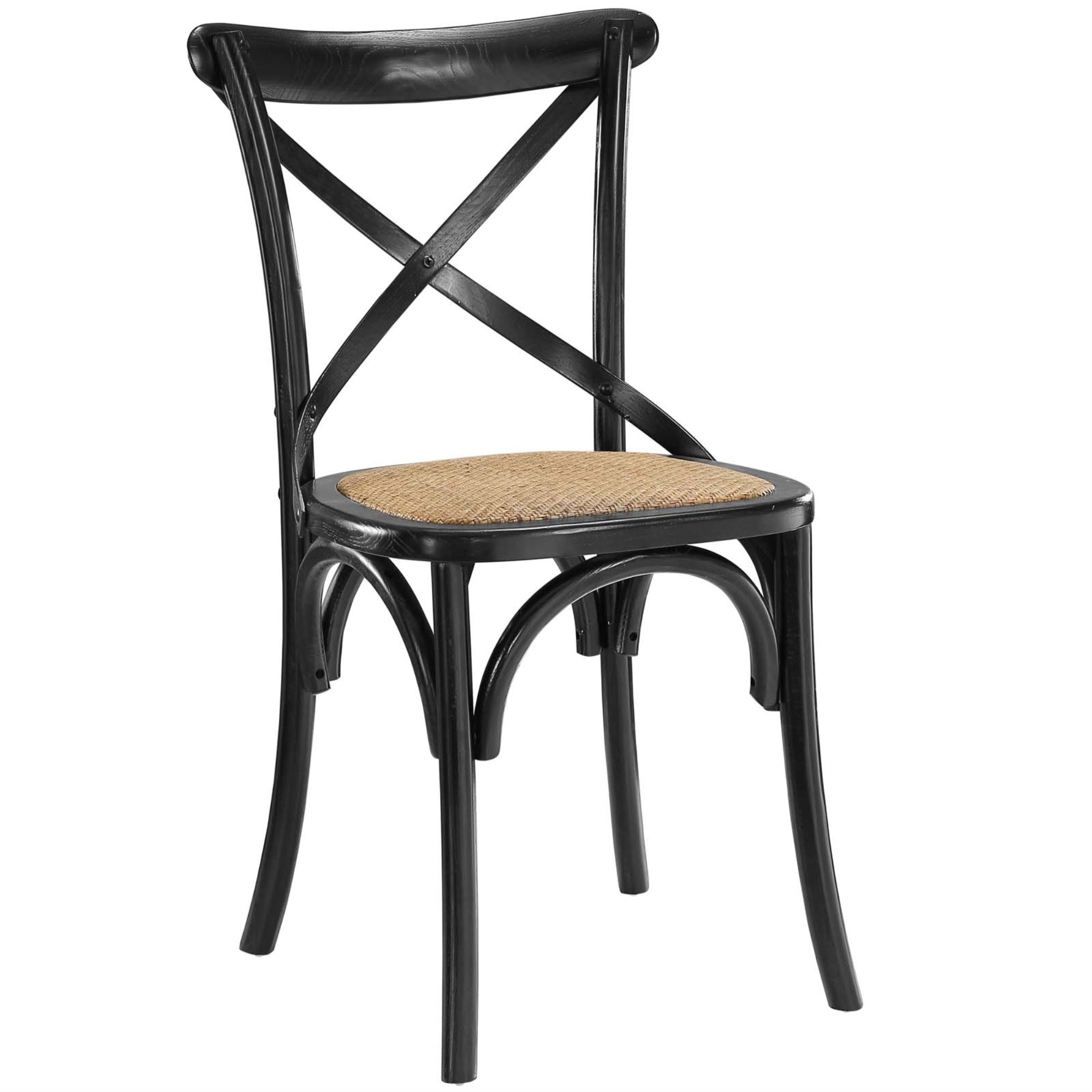 Rustic-Contemporary Dining Side Chair With Exposed Wooden Backrest And Tapered Legs - Fully Assembled For Country Cottages And Urban Homes - One Set