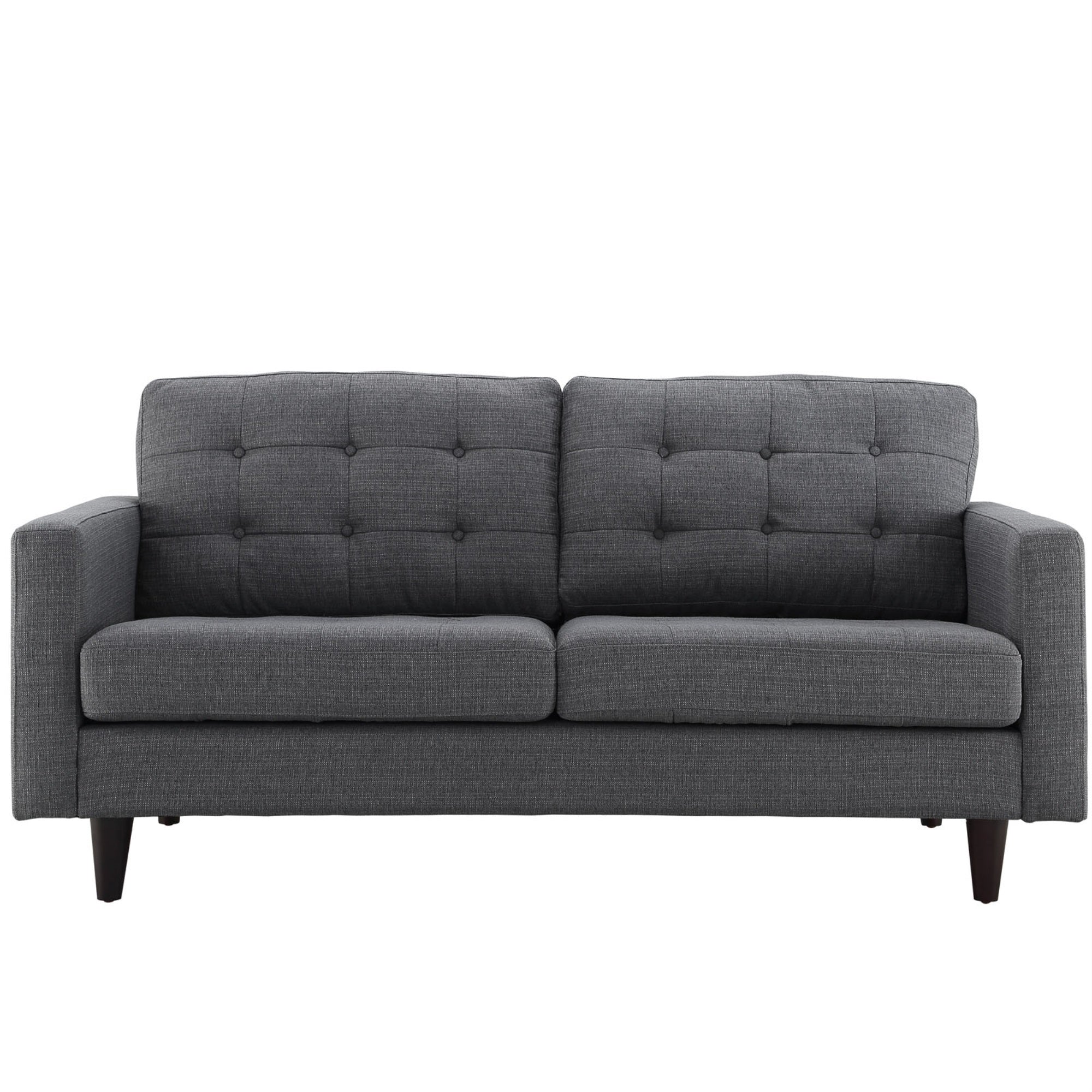Empress Tufted Button Loveseat - Exquisite Design, Luxurious Cushions, Elegant Armrests - Gray