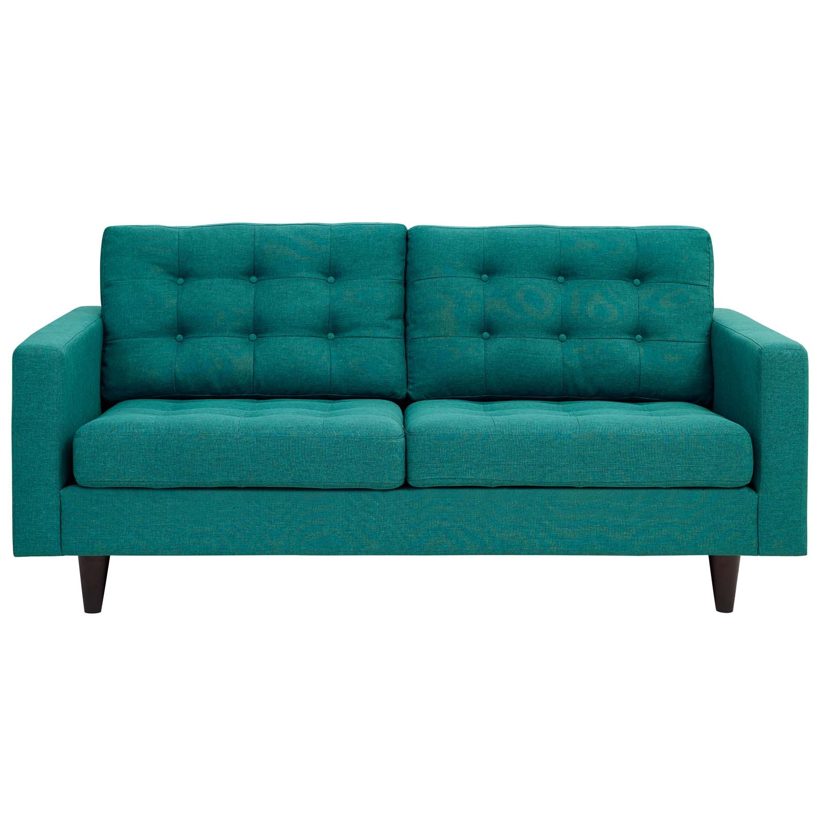 Empress Upholstered Fabric Loveseat - Teal