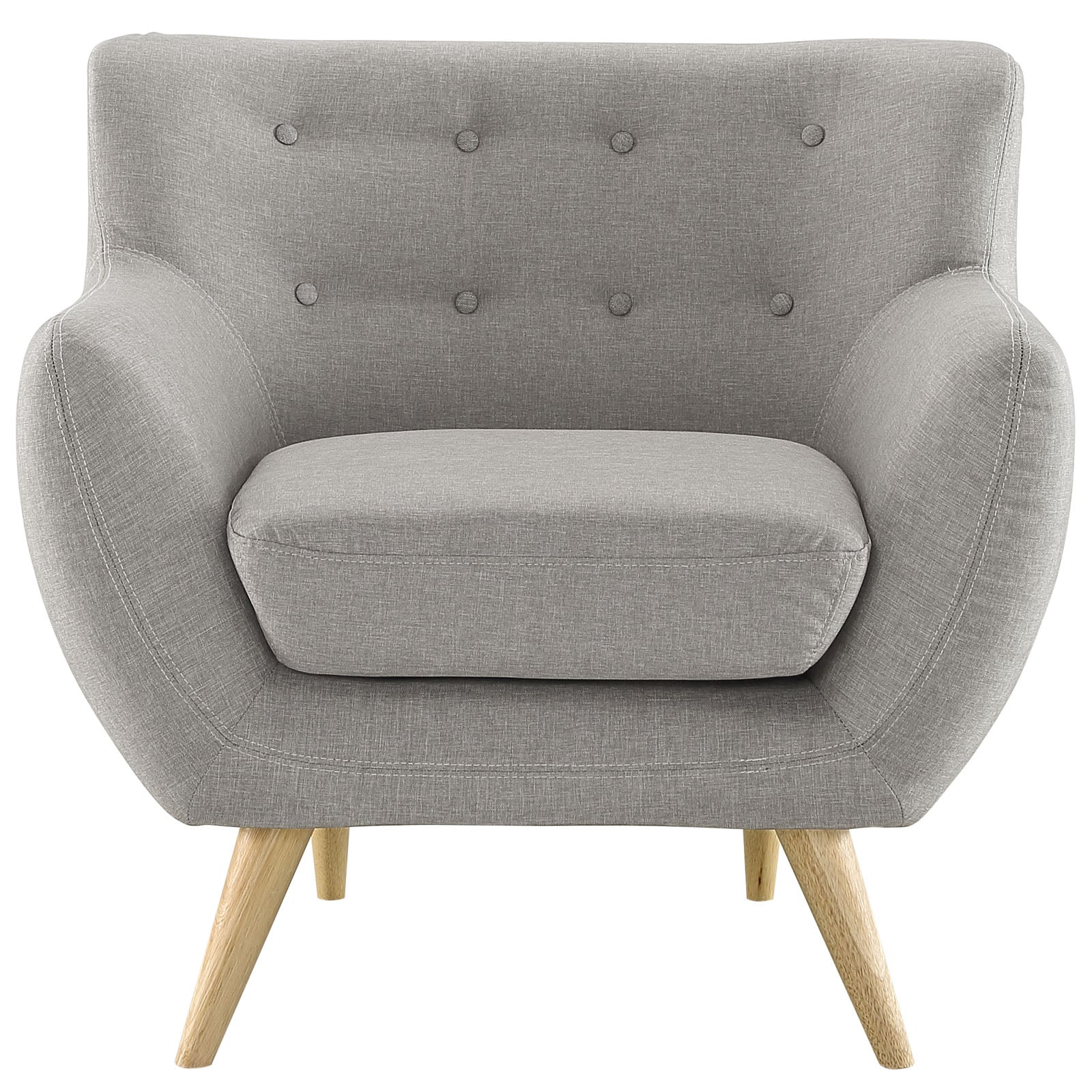 Remark Upholstered Fabric Armchair - Light Gray
