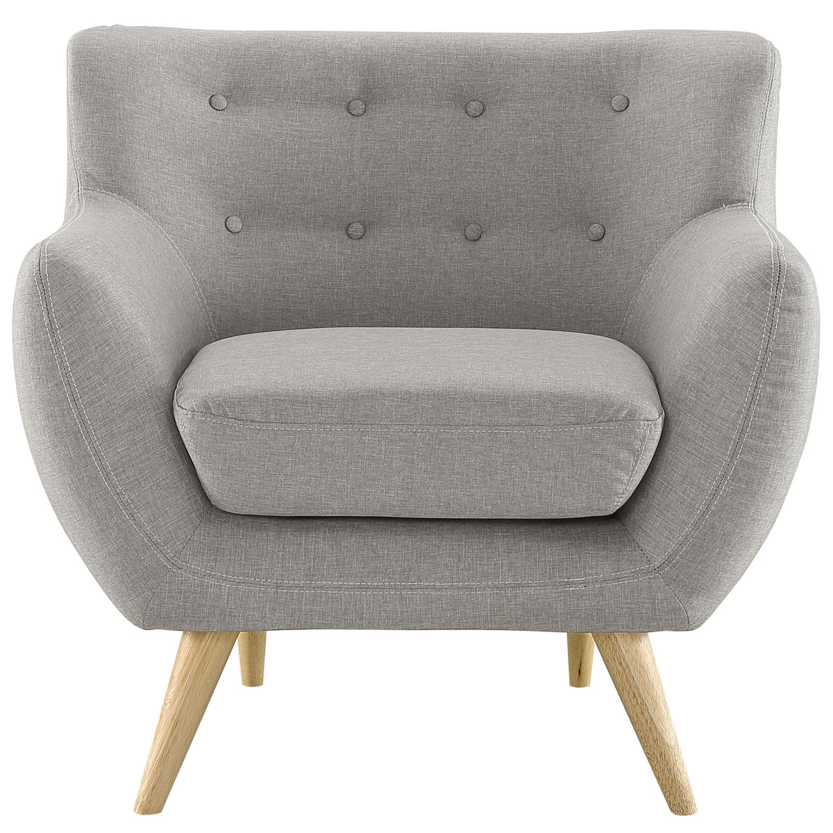 Remark Upholstered Fabric Armchair - Light Gray