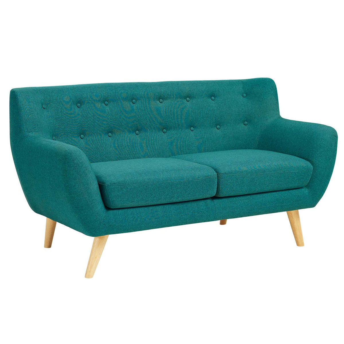Remark Upholstered Fabric Loveseat - Teal