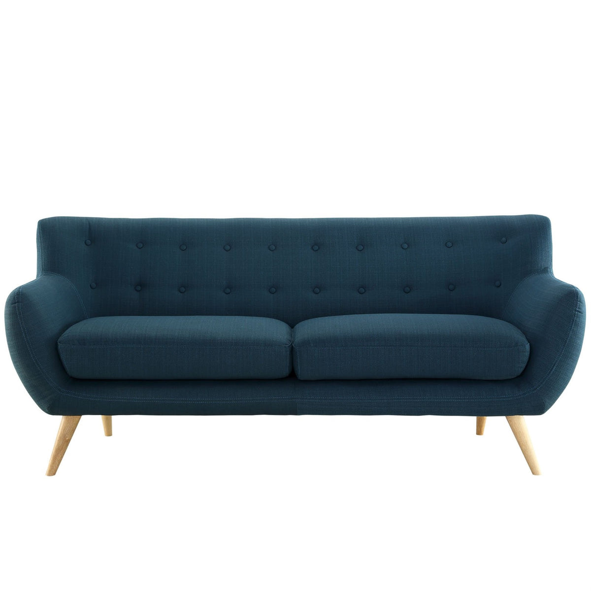 Casafoyer Remark Mid-Century Modern Sofa With Upholstered Fabric In Azure