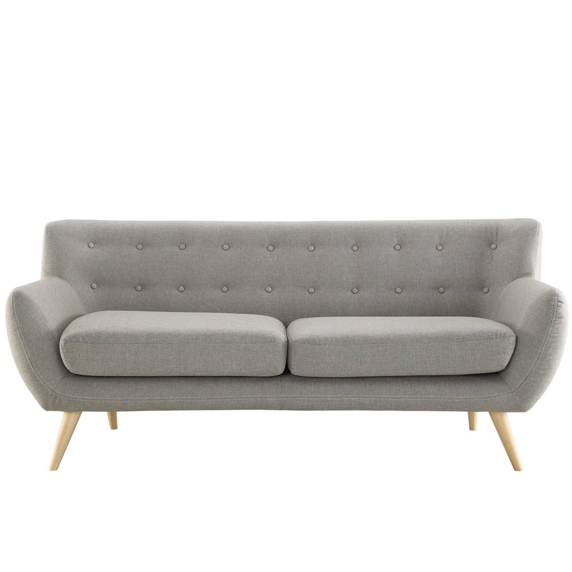 Casafoyer Remark Mid-Century Modern Sofa With Upholstered Fabric In Light Gray