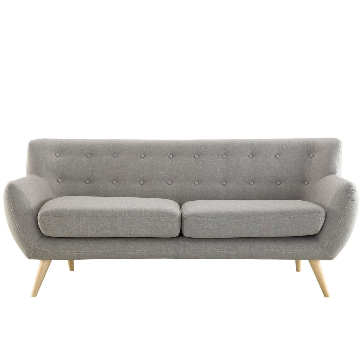 Casafoyer Remark Mid-Century Modern Sofa With Upholstered Fabric In Light Gray