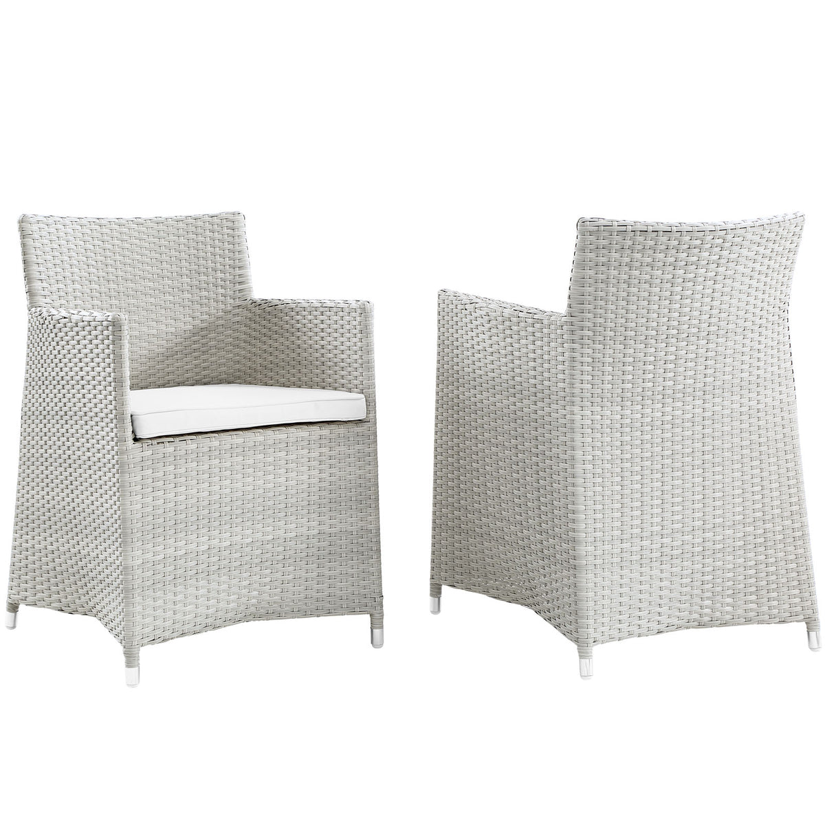 Junction Armchair Outdoor Patio Wicker Set Of 2 - Gray White