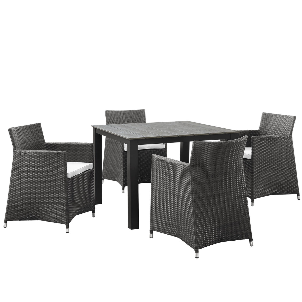 Junction 5 Piece Outdoor Patio Dining Set - Brown White