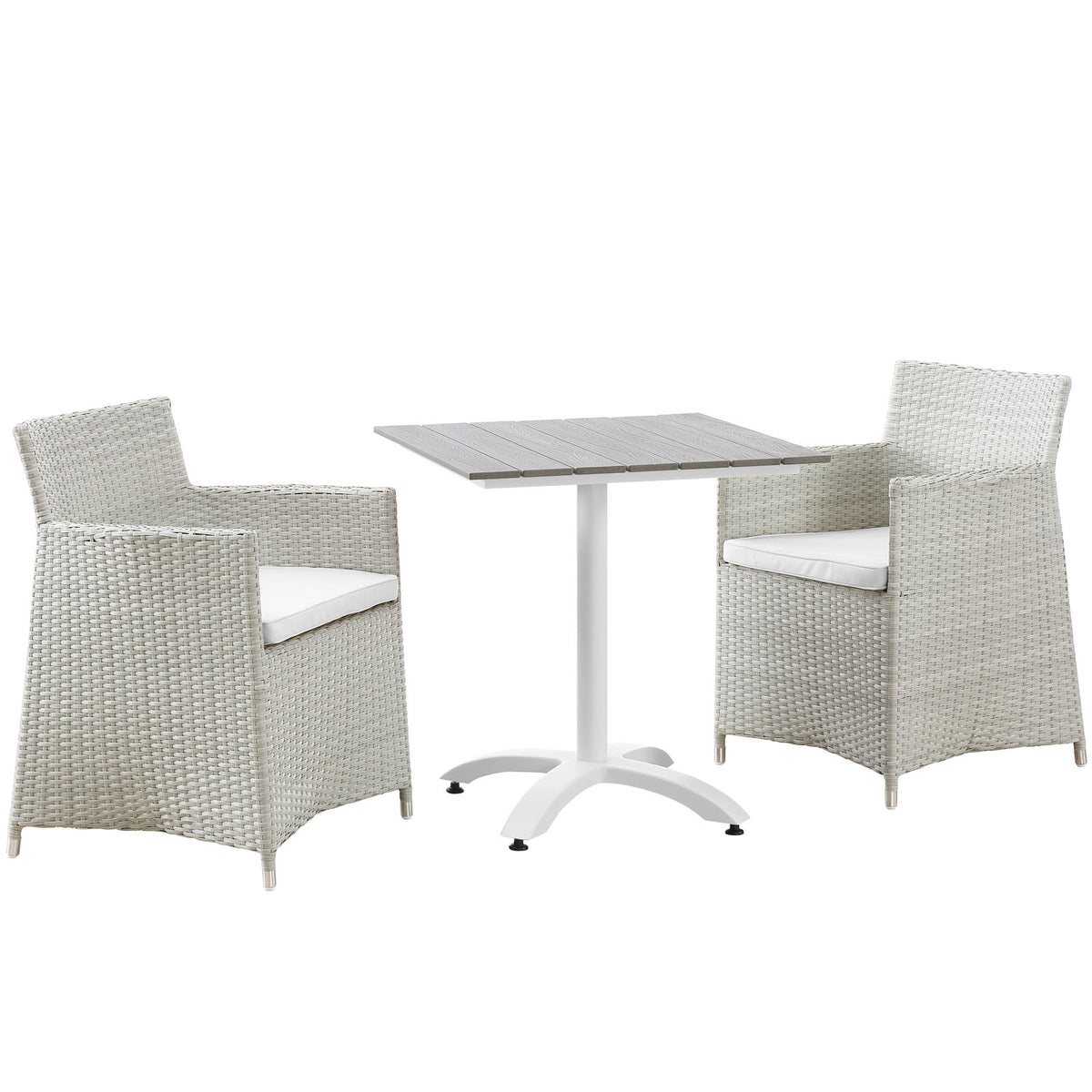 Junction 3 Piece Outdoor Patio Dining Set - Gray White