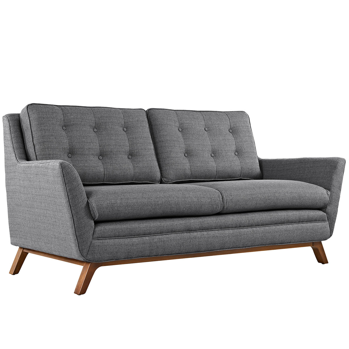 Beguile Upholstered Fabric Loveseat - Gray